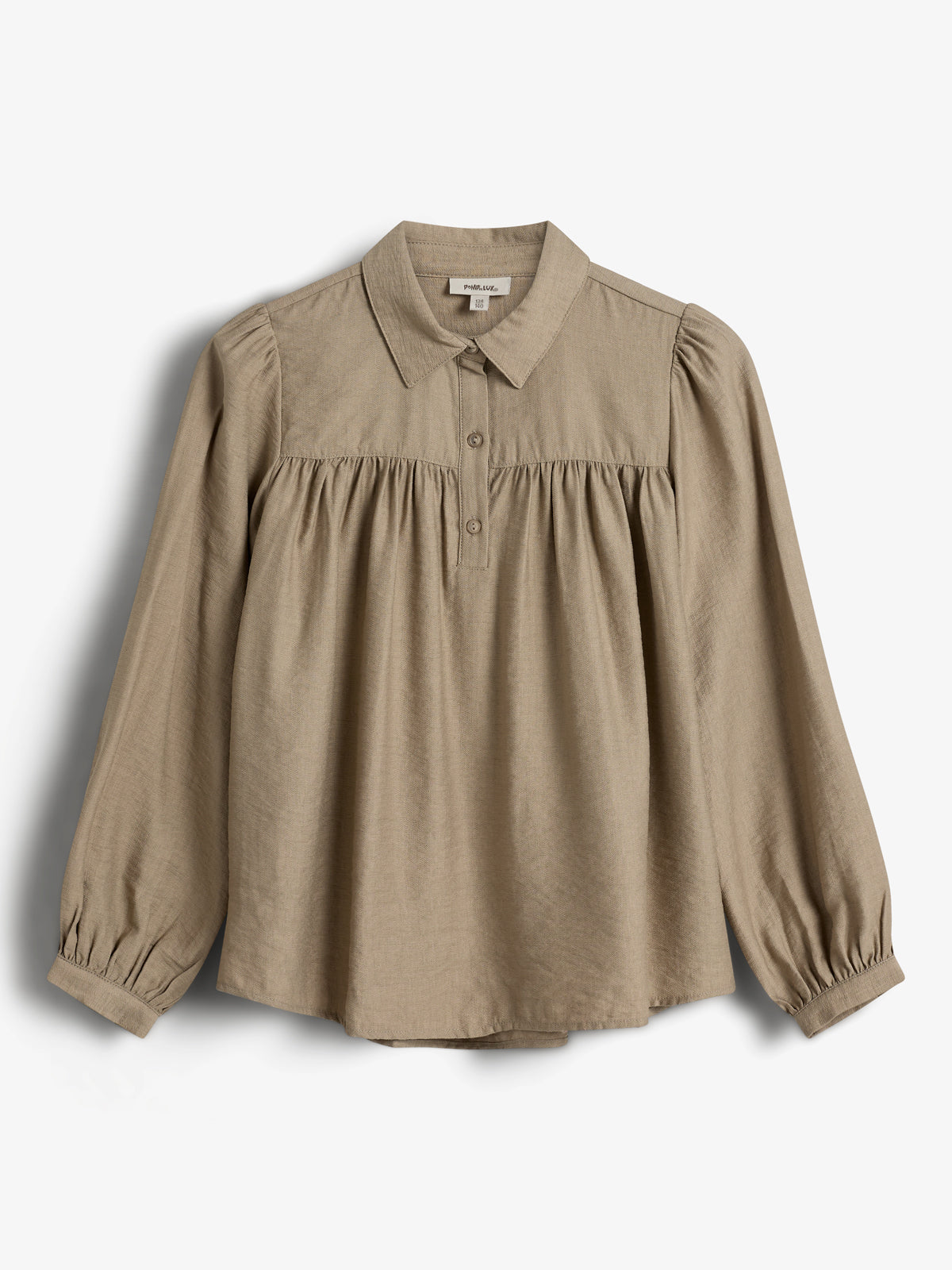 Blouse met overhemdkraag - Tweens - Dark Beige