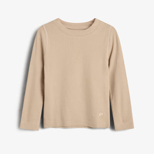 Basic Rib T-shirt met lange mouwen - Tweens - Beige
