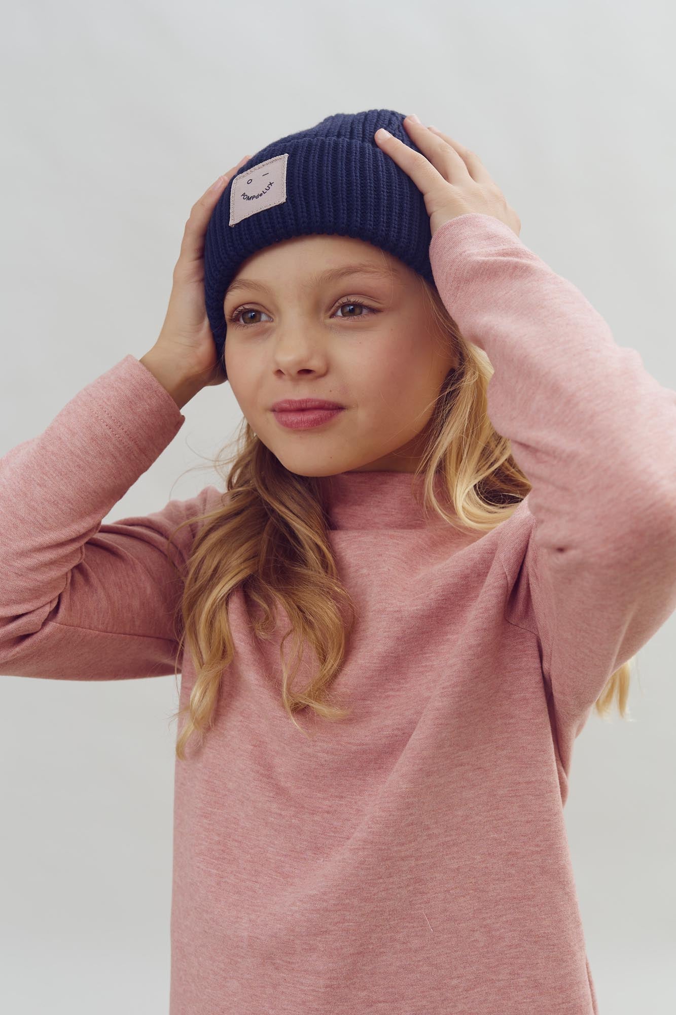 Geribde muts - Tweens - Navy