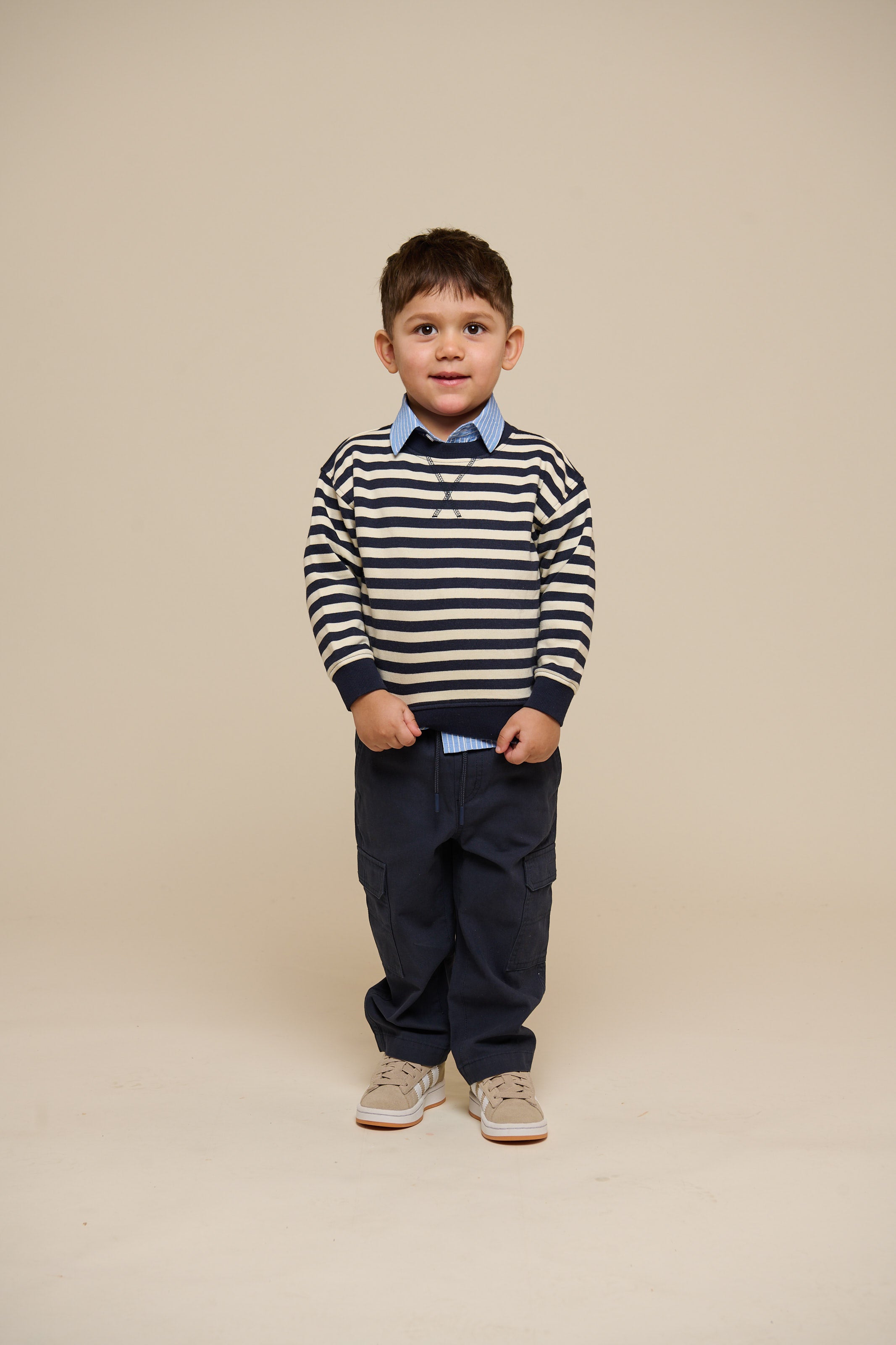 Gestreepte Crewneck Sweatshirt - Kids - Navy Stripe | 101344 Cole