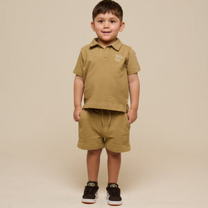 Polo T-shirt van Gestructureerde Jersey - Kids - Khaki | 101217 Sonny
