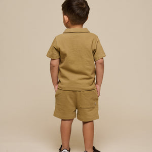 Getextureerde jerseyshorts - Kids - Khaki | 101221 Sonny