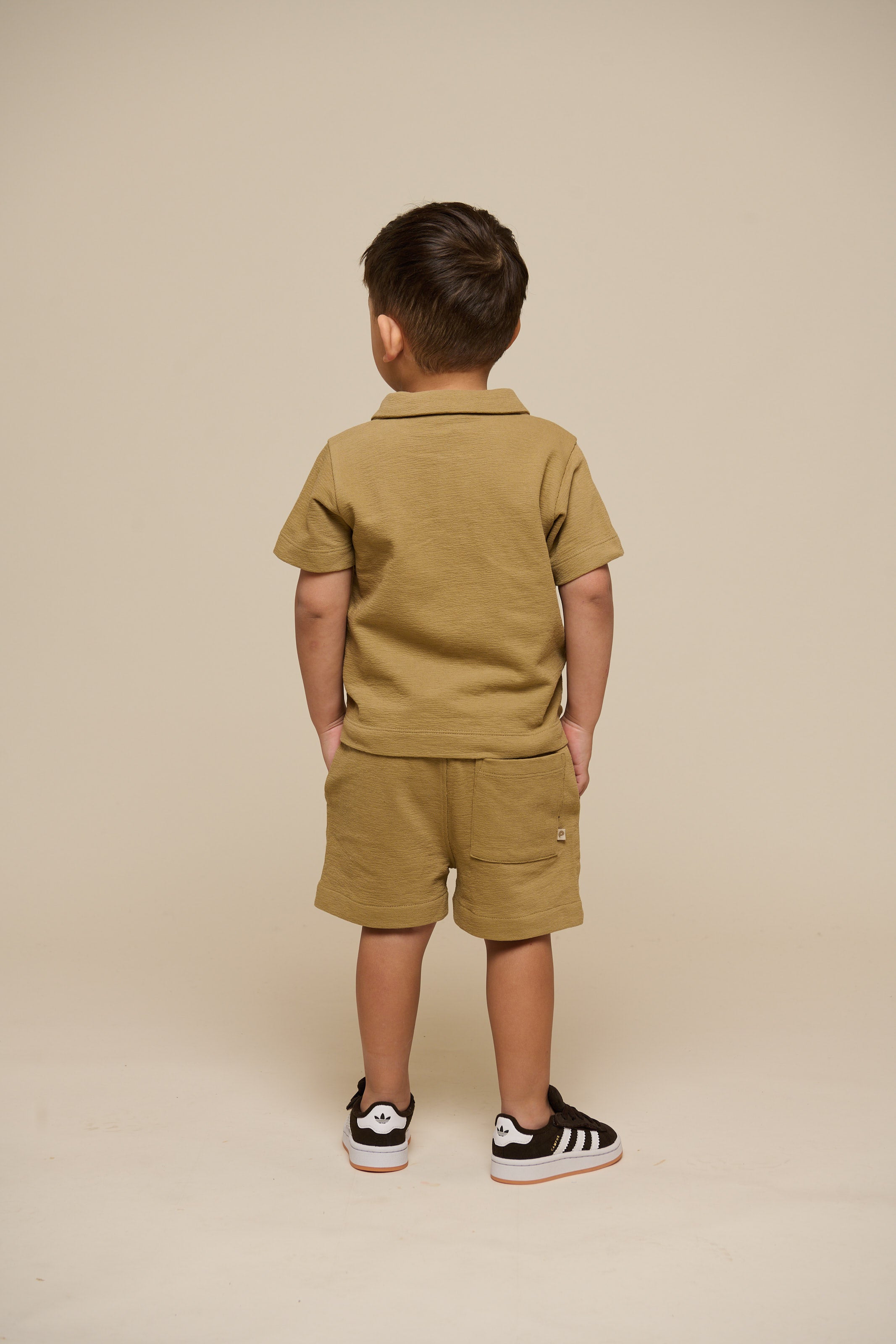 Getextureerde jerseyshorts - Kids - Khaki | 101221 Sonny