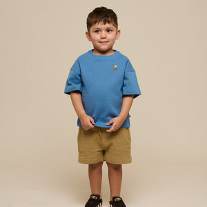 Wafel T-shirt - Kids - Dusty Blue | 101150 Evan