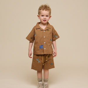 Embroidered Cotton Shorts - Kids - Coconut | 101064 Erik