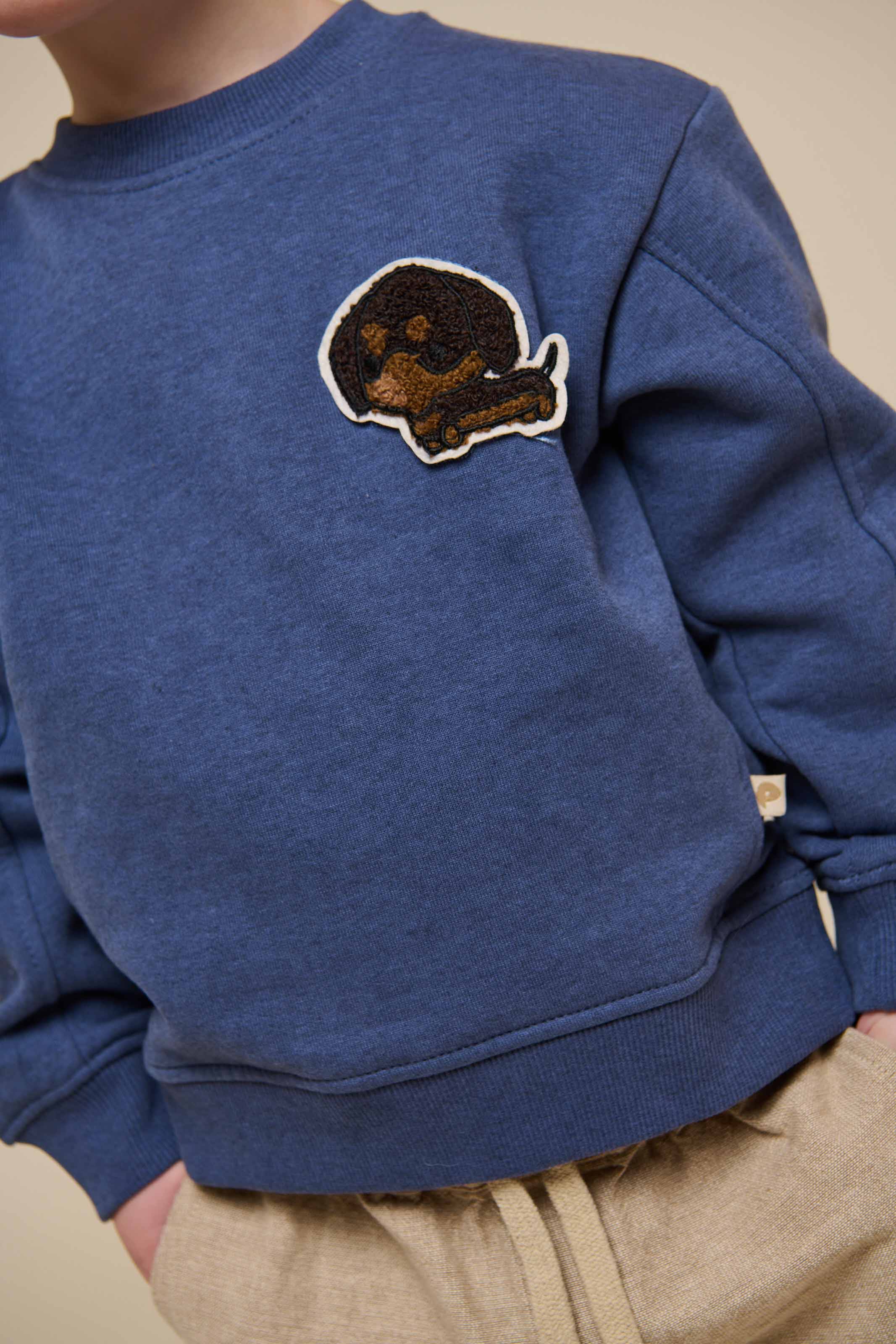 Sweatshirt met ronde hals - Kids - Indigo Blue Melange | 100888 Justin