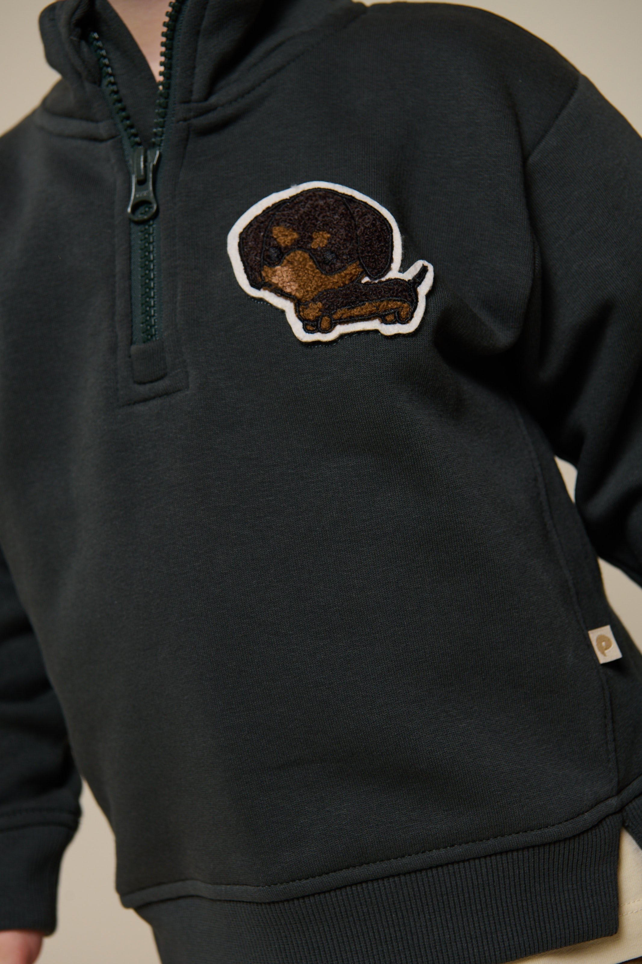 Sweatshirt met halve rits - Kids - Forest Green | 100810 Tristan