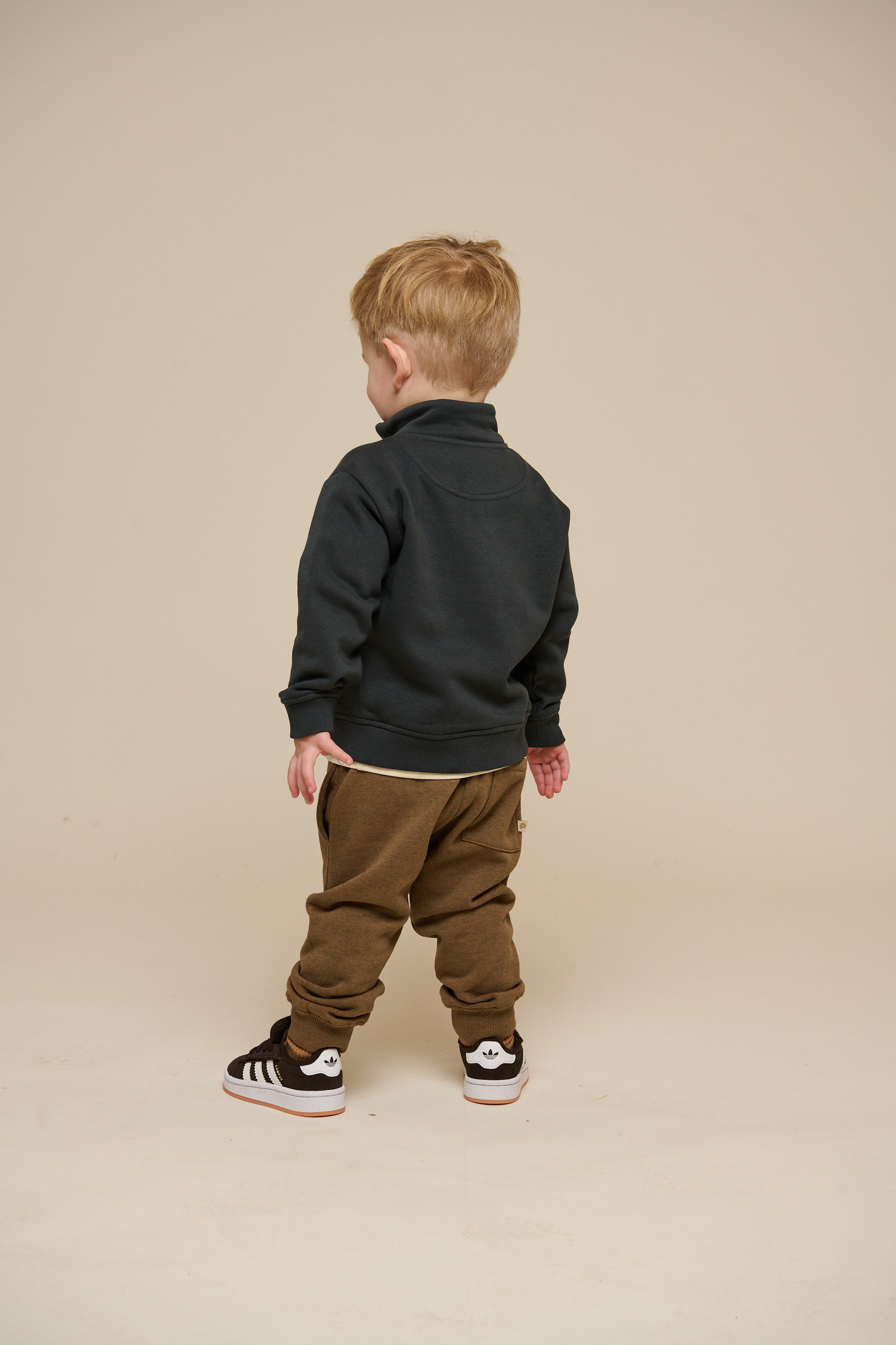 Sweatshirt met halve rits - Kids - Forest Green | 100810 Tristan