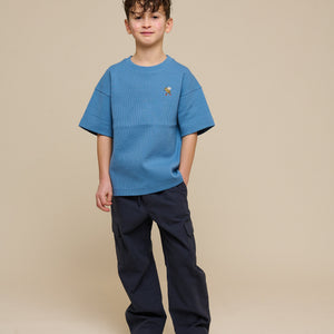 Wafel T-shirt - Tween - Dusty Blue | 101151 Evan