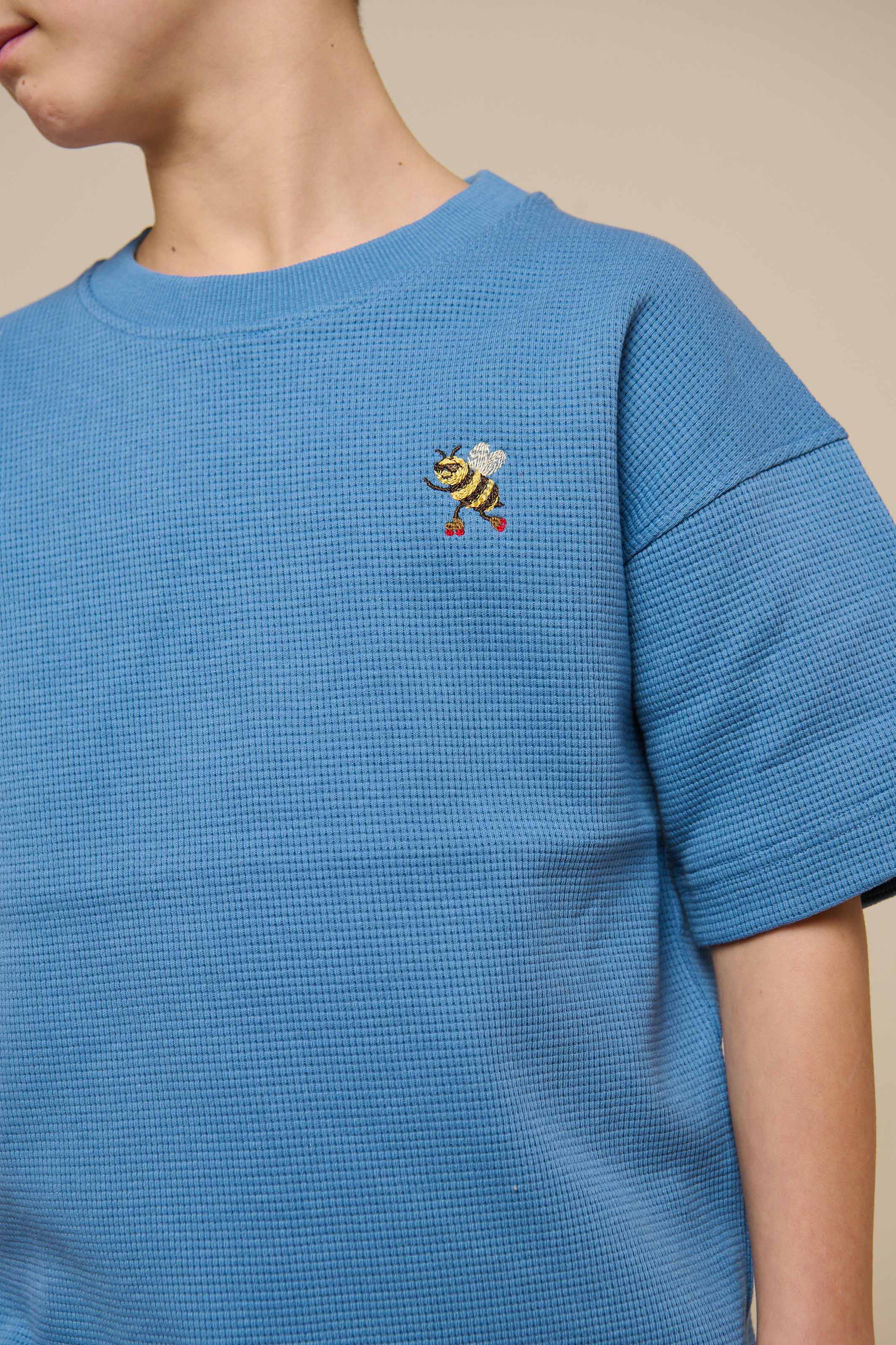 Wafel T-shirt - Tween - Dusty Blue | 101151 Evan