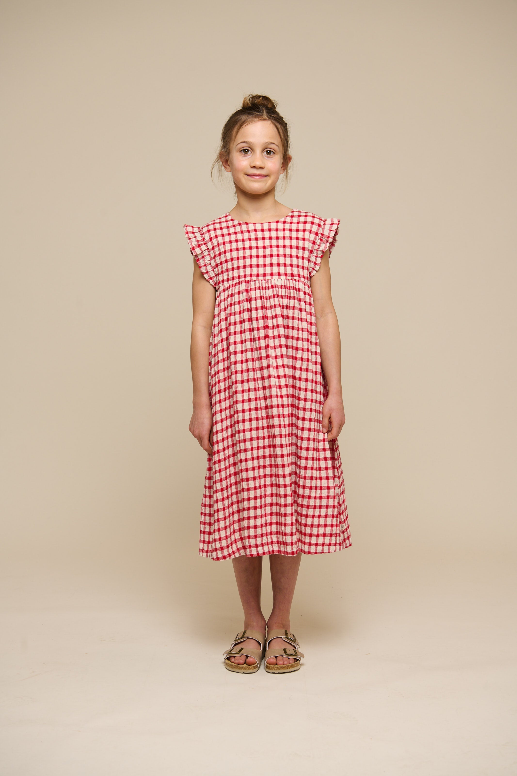 Geruite Katoenen Jurk - Tween - Cherry Red | 100905 Bonnie