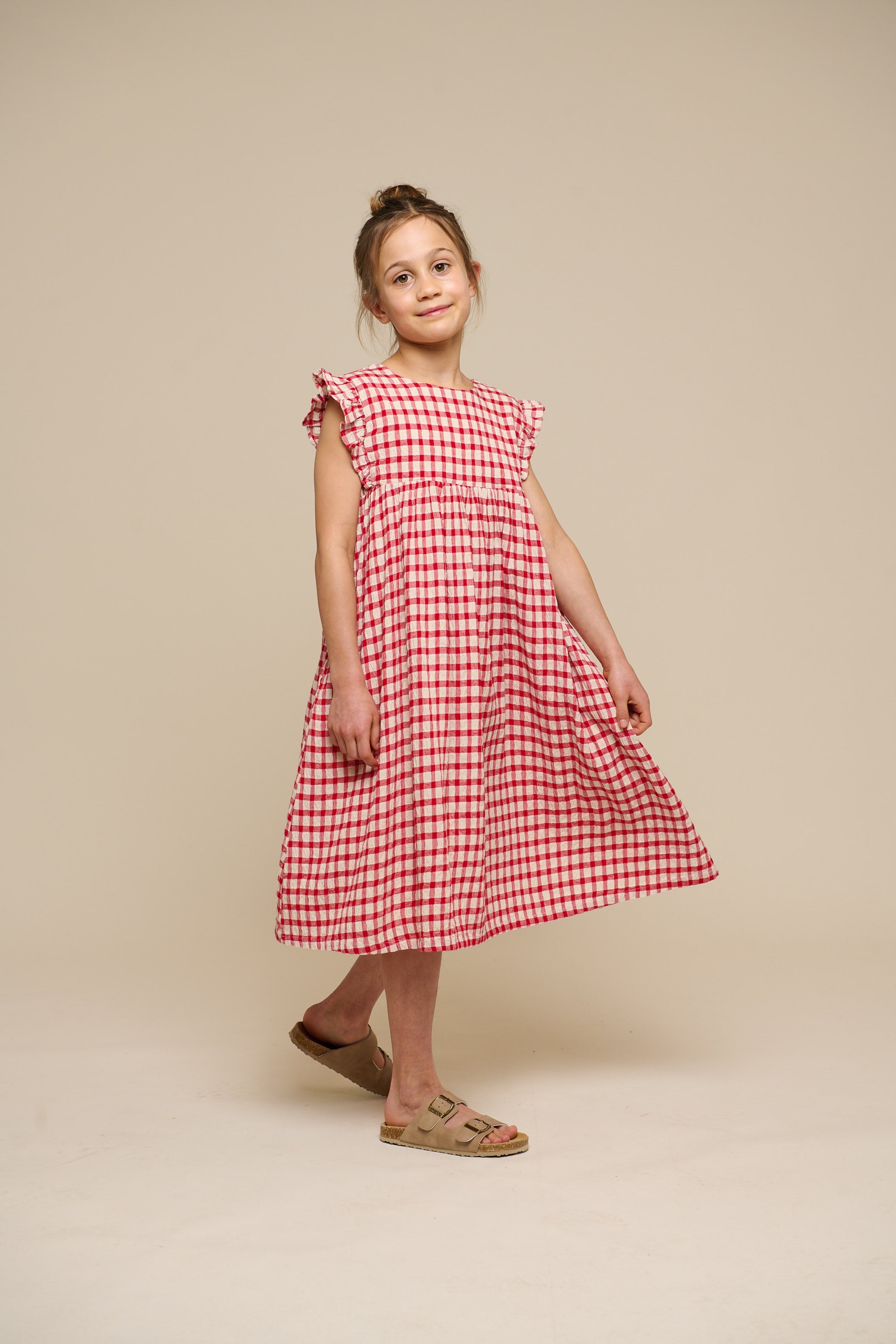 Geruite Katoenen Jurk - Tween - Cherry Red | 100905 Bonnie