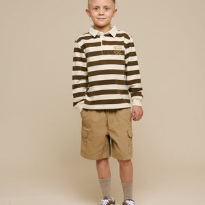 Gestreept Polo Sweatshirt - Tween - Dark Brown/Offwhite | 101398 Marco