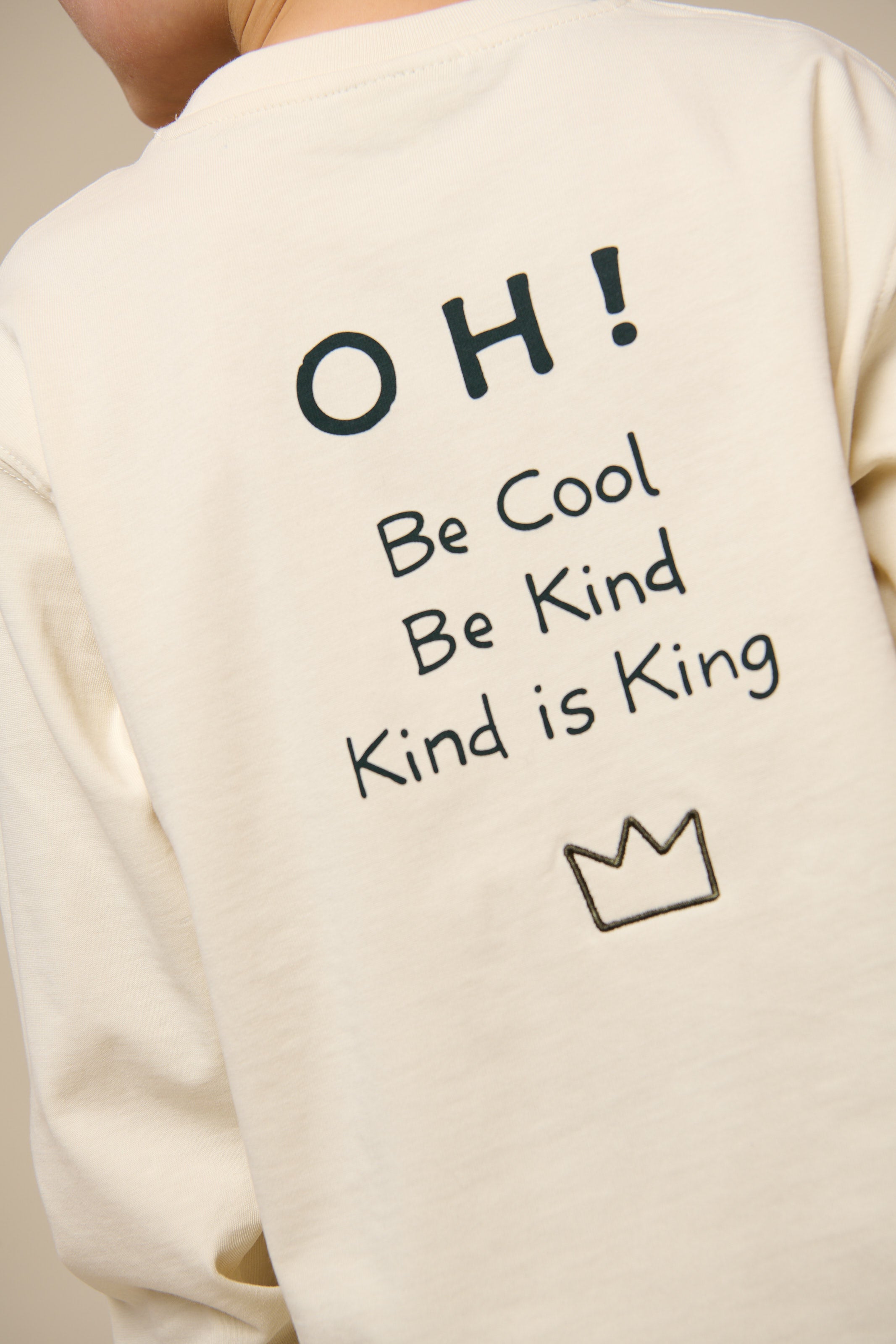 Oversized T-shirt met lange mouwen - Tween - Off White | 100853 August