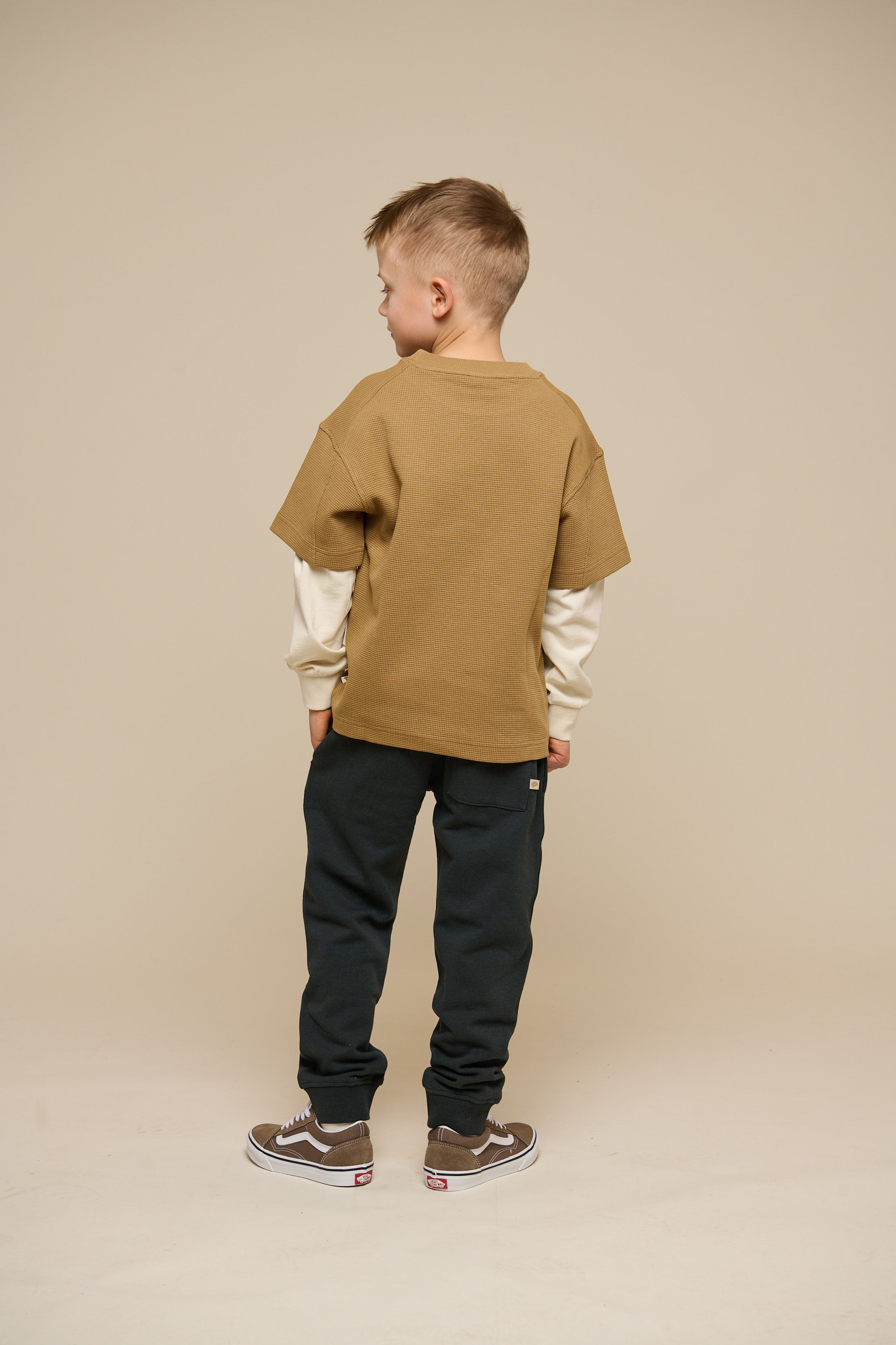 Wafel T-shirt - Tween - Khaki | 101149 Evan
