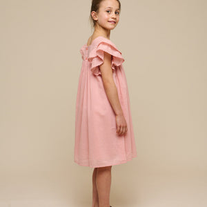 Katoenen jurk met Ric Rac Ruche - Tween - Rose Tan | 101065 Alma
