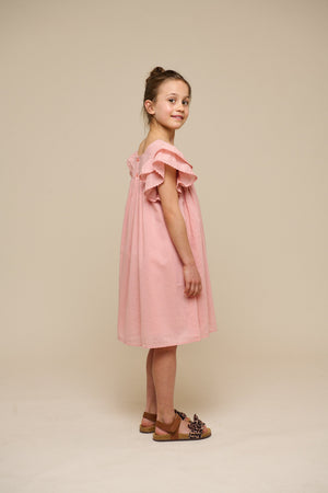Katoenen jurk met Ric Rac Ruche - Tween - Rose Tan | 101065 Alma
