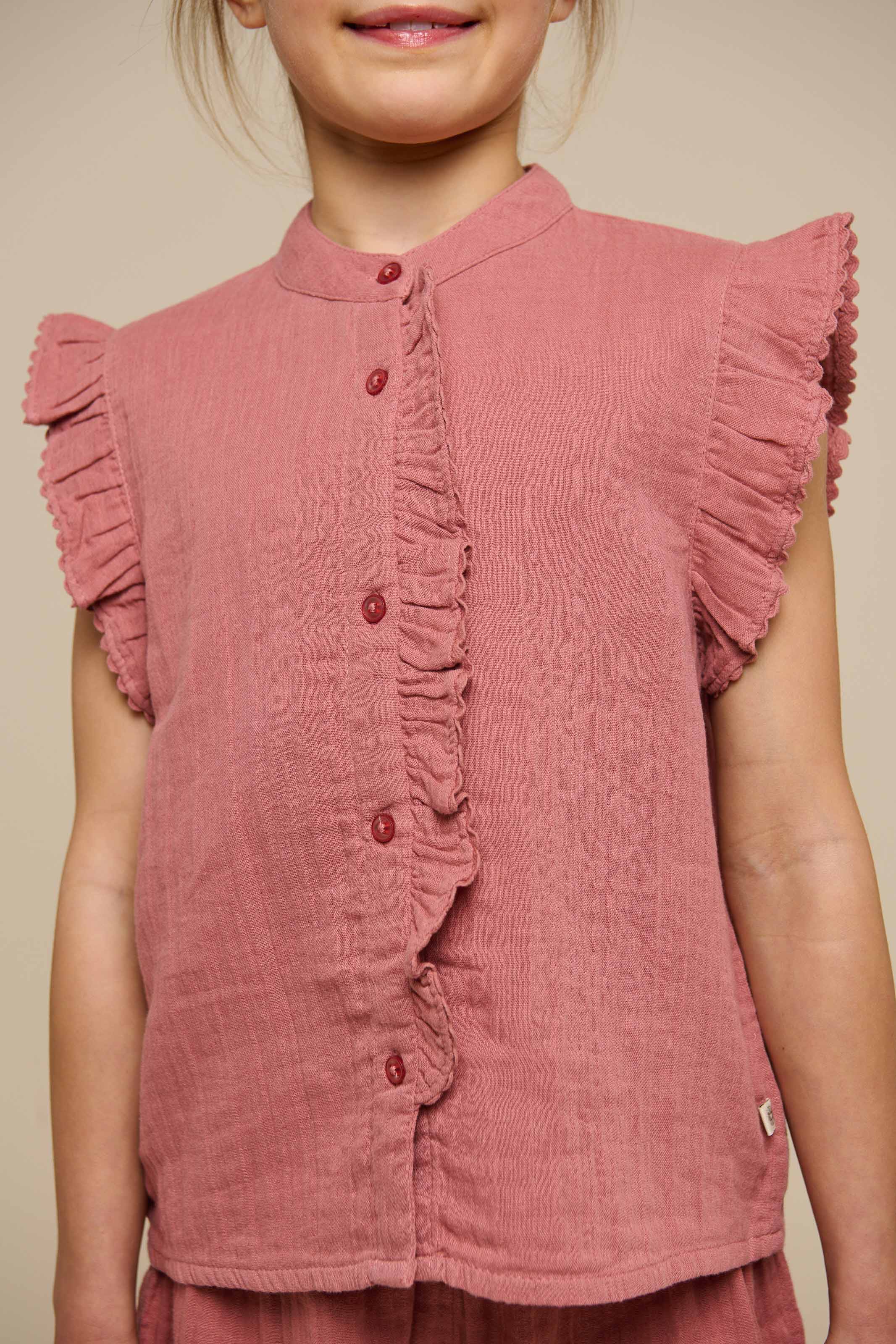 Mouwloze Top van Mousseline - Tween - Old Rose | 100933 Jasmine