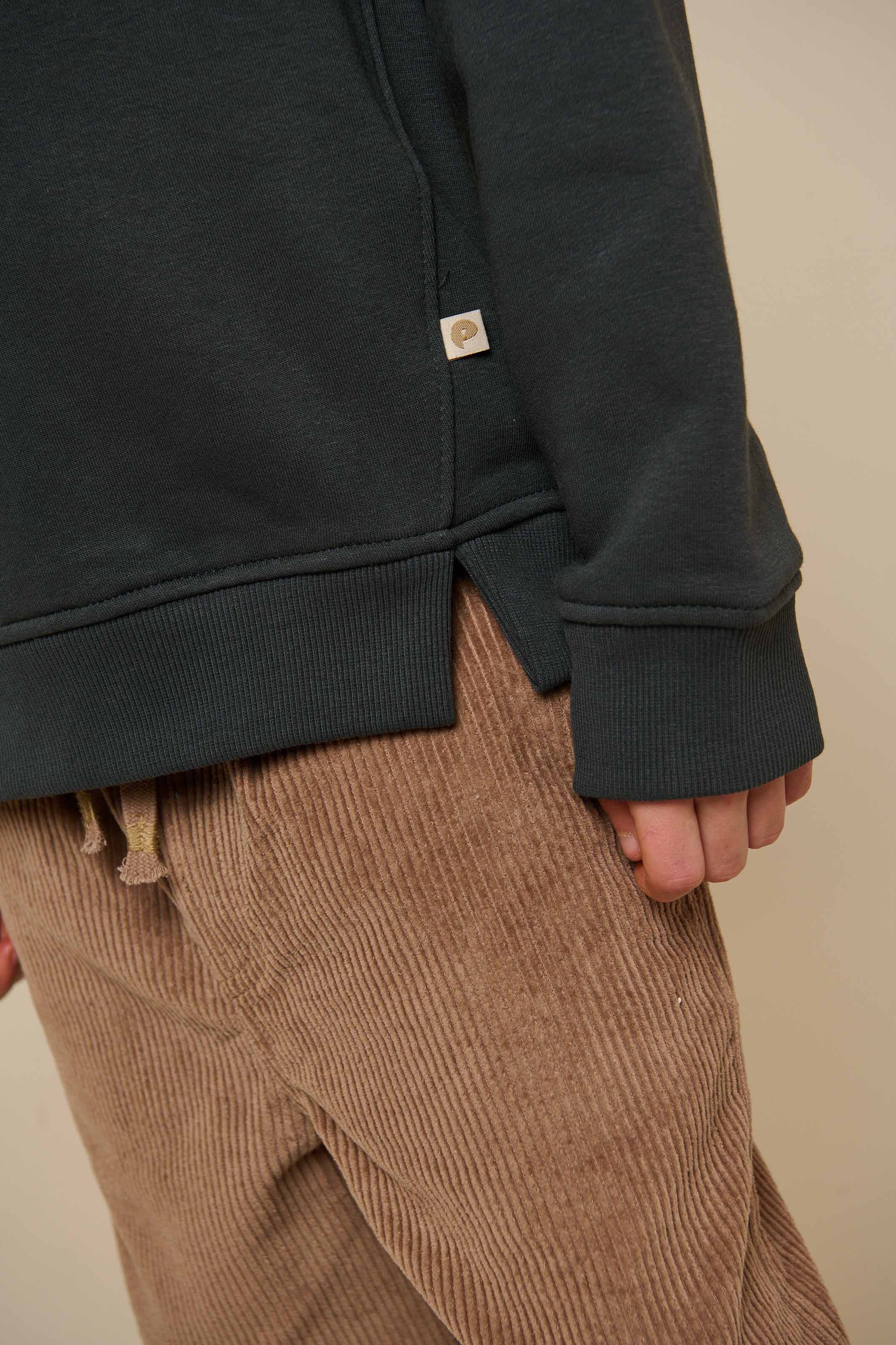 Sweatshirt met halve rits - Tween - Forest Green | 100811 Tristan