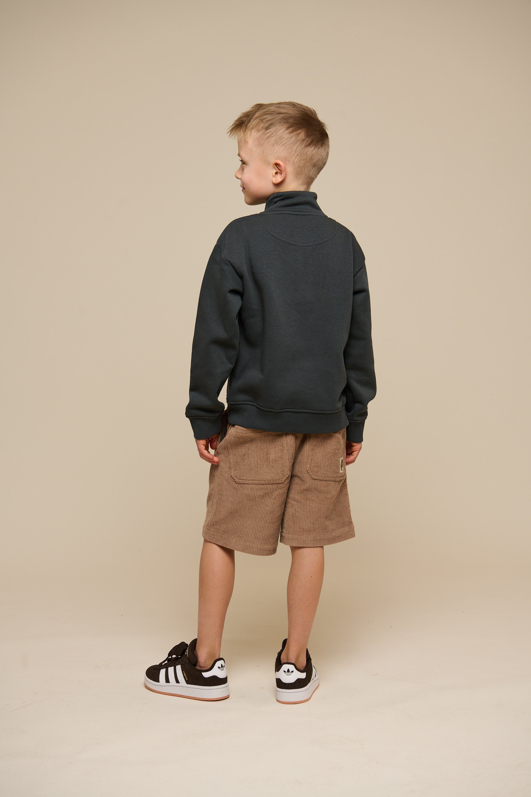 Sweatshirt met halve rits - Tween - Forest Green | 100811 Tristan