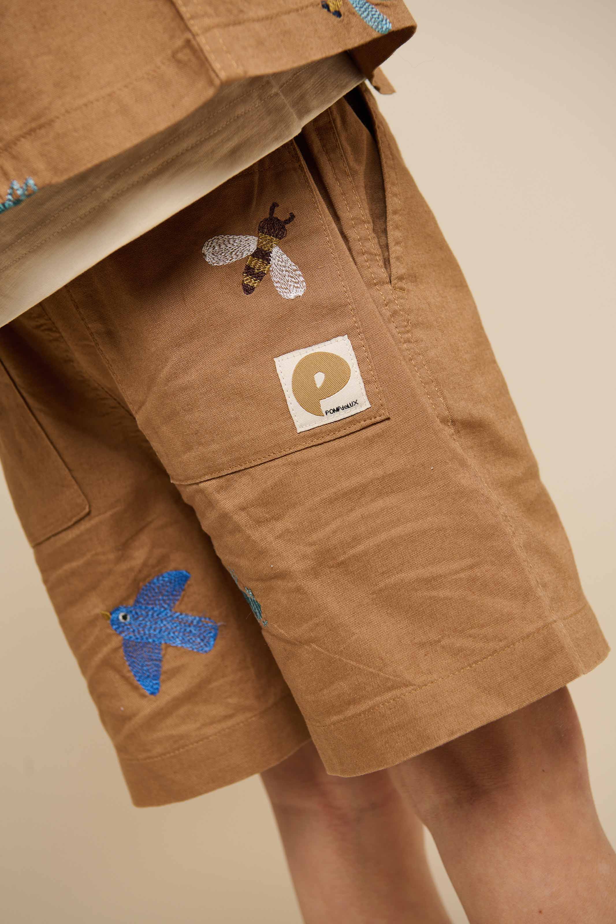 Embroidered Cotton Shorts - Tween - Coconut | 101099 Erik