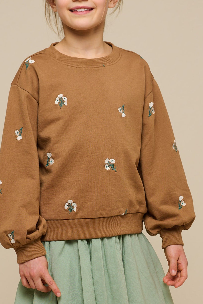 Geborduurde Crewneck Sweatshirt - Tween - Coconut | 101214 Kimber