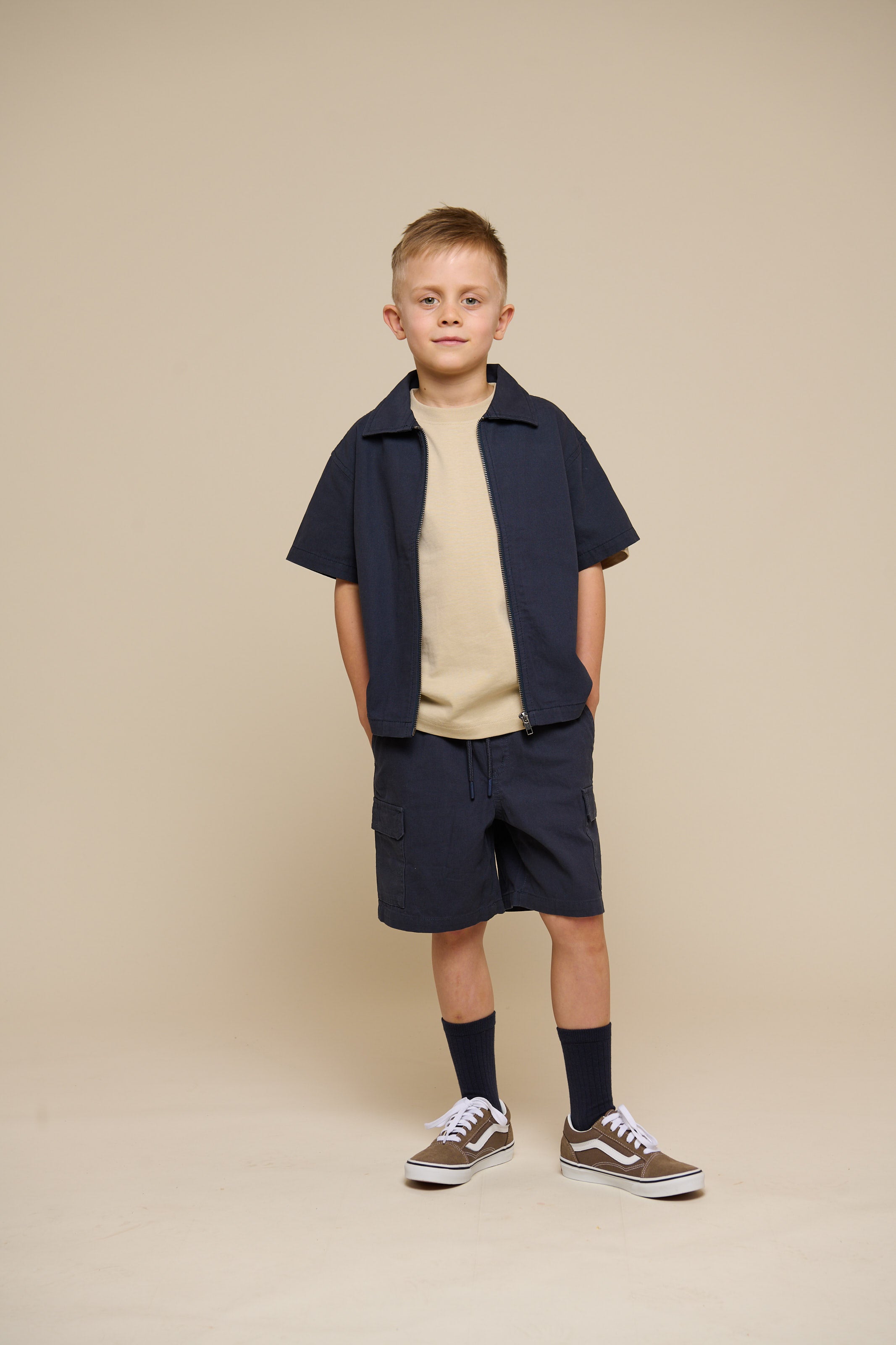 Canvas Overhemdjack met Rits - Tween - Navy | 101127 Isack