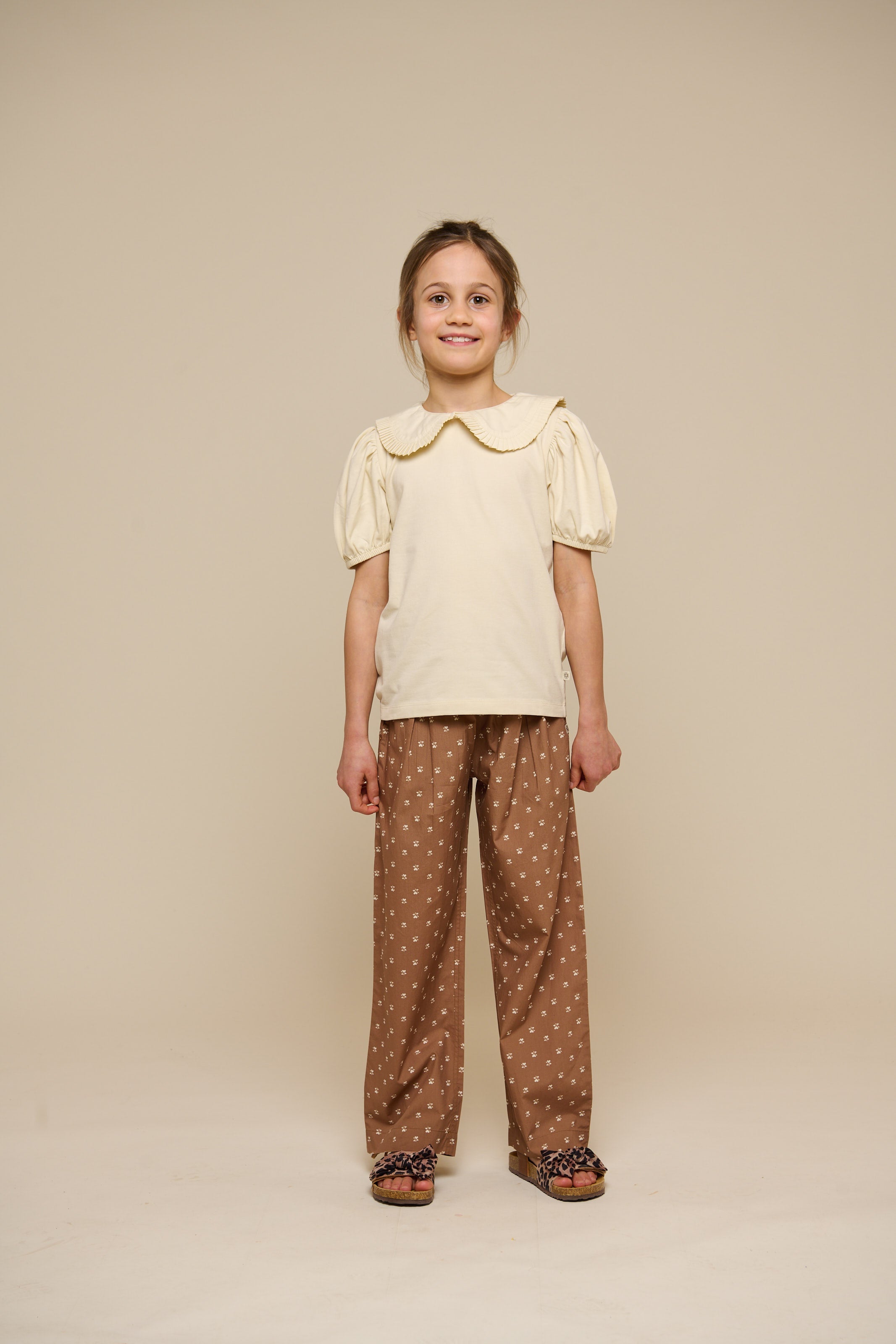 Poplin broek met print - Tween - Coconut | 101090 Camilla