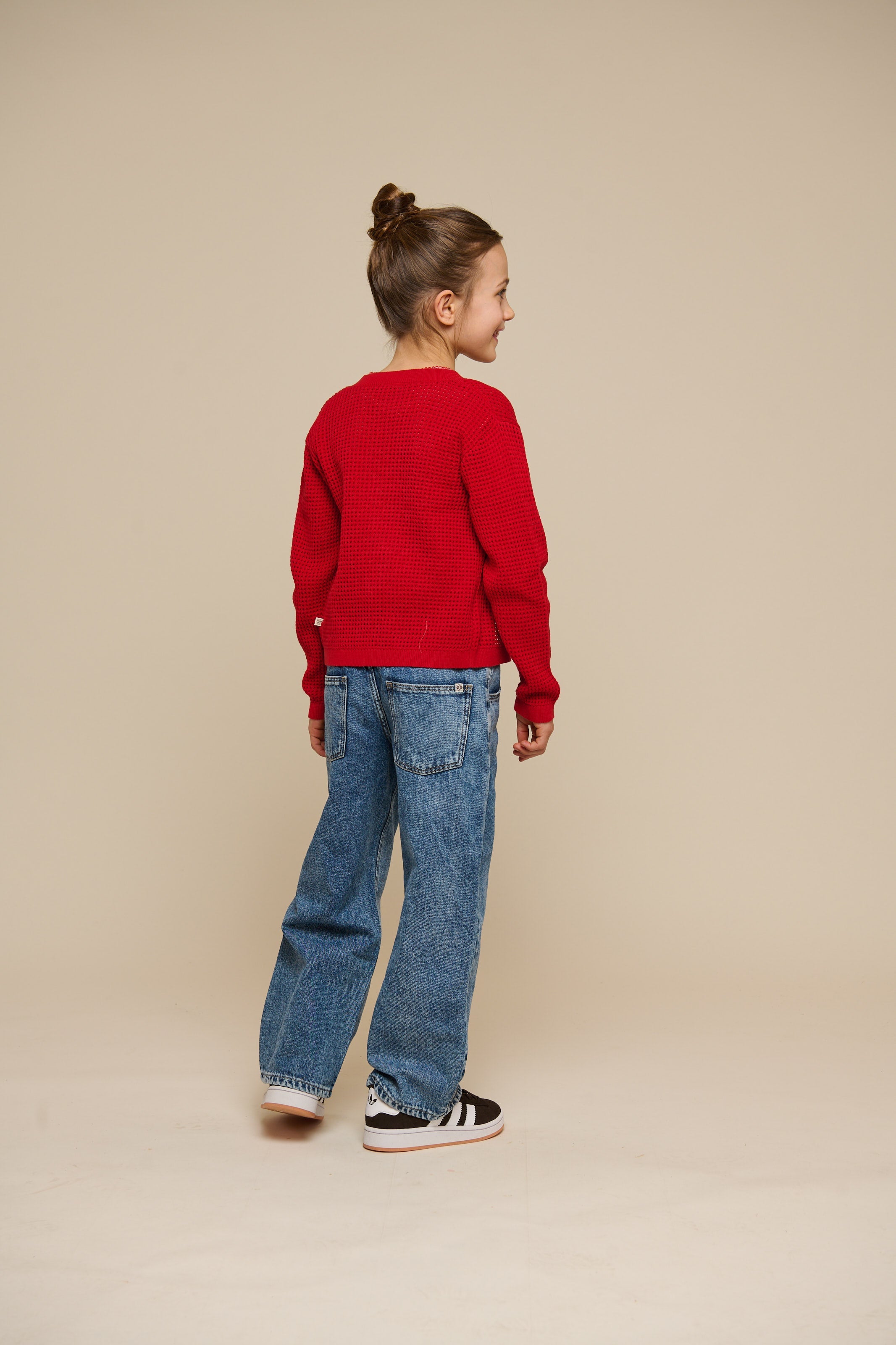 Katoenen gebreid vest - Tween - Cherry Red | 101270 Katie