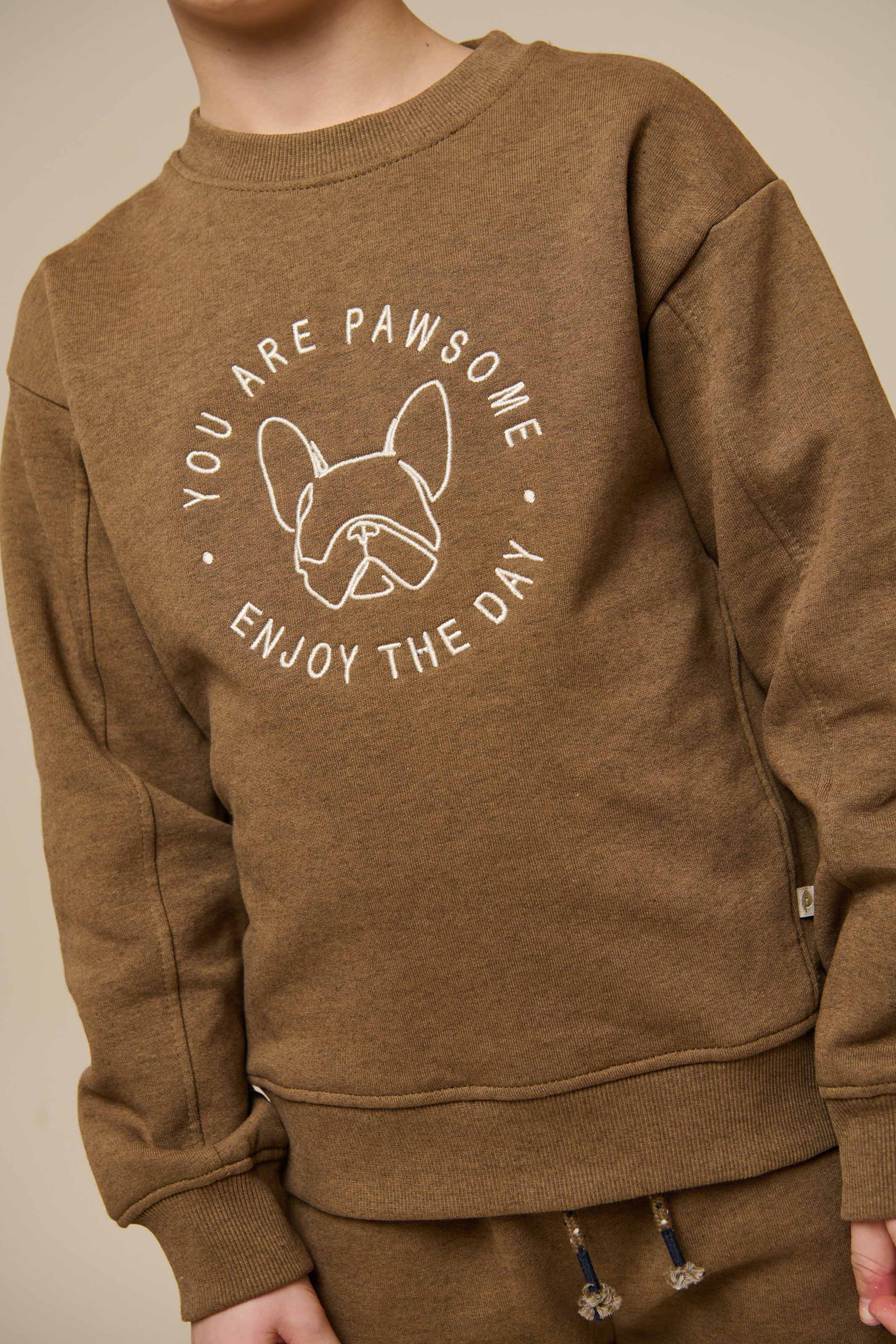 Sweatshirt met ronde hals - Tween - Coffe Melange | 100891 Justin