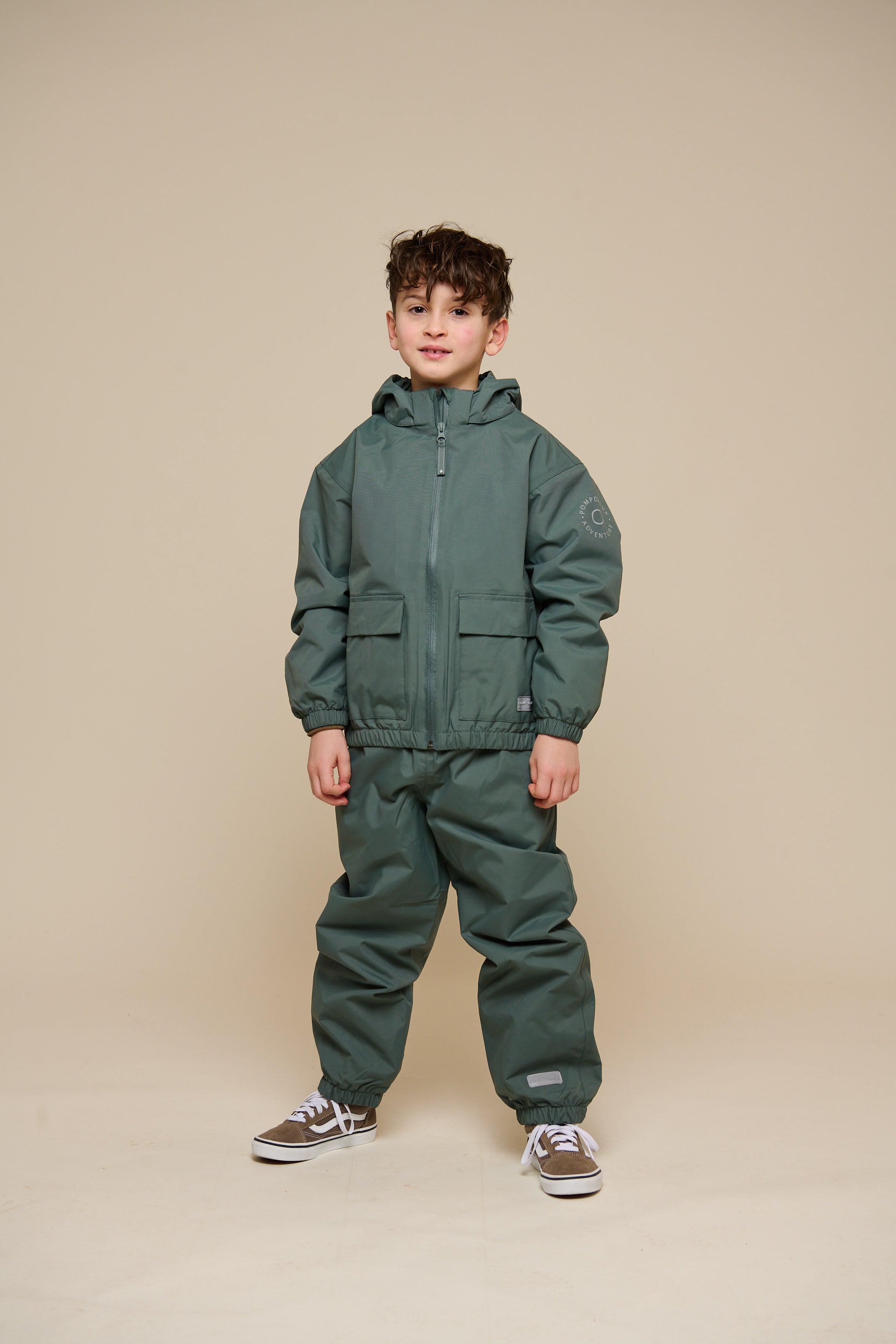 Shell-jas met opgestikte zak - Tween - Dusty Dark Green | 100502 Luke
