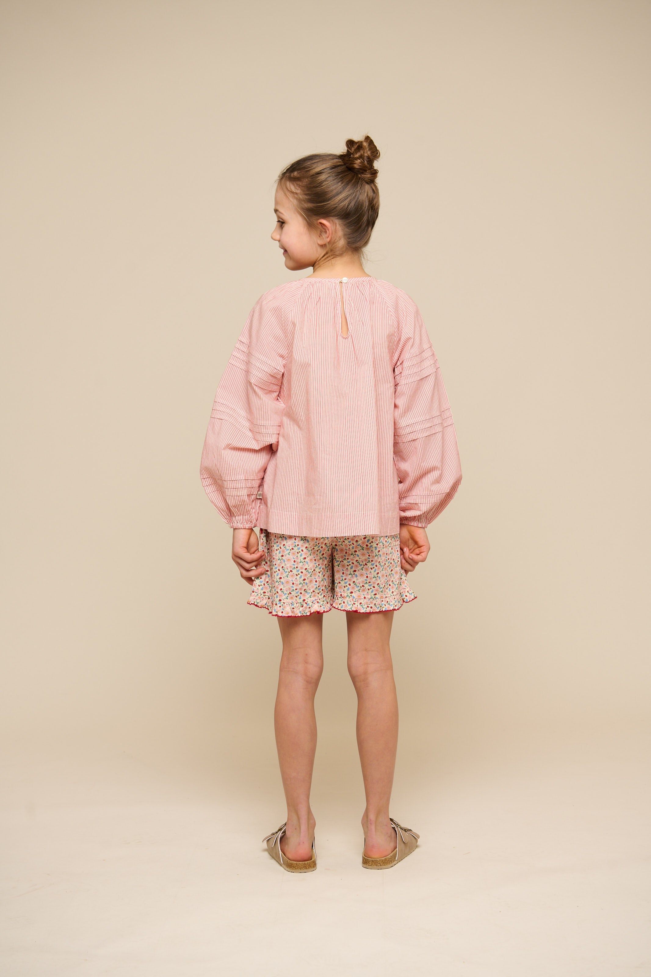 Gestreepte Blouse met Lange Mouwen - Tween - Offwhite/Cherry Red | 100991 Willa