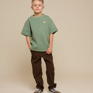 Wafel T-shirt - Tween - Dusty Green | 101156 Evan