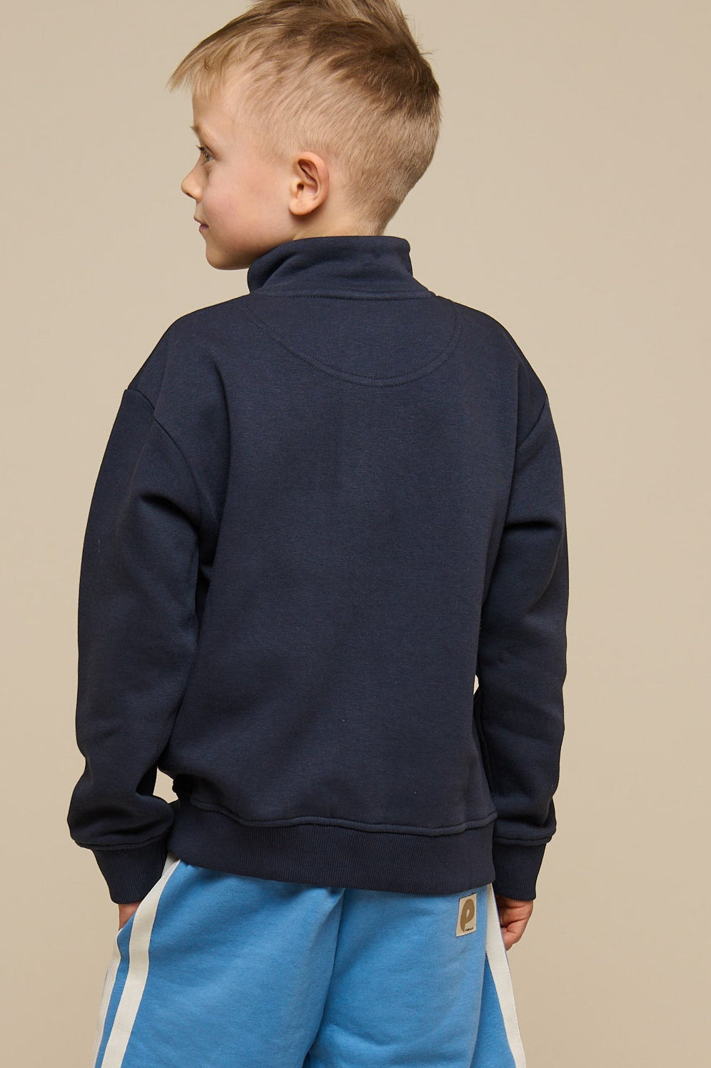 Sweatshirt met halve rits - Tween - Navy | 100807 Tristan