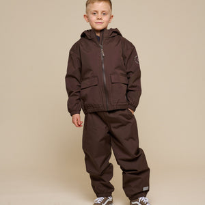 Shell-jas met opgestikte zak - Tween - Chocolate | 100500 Luke