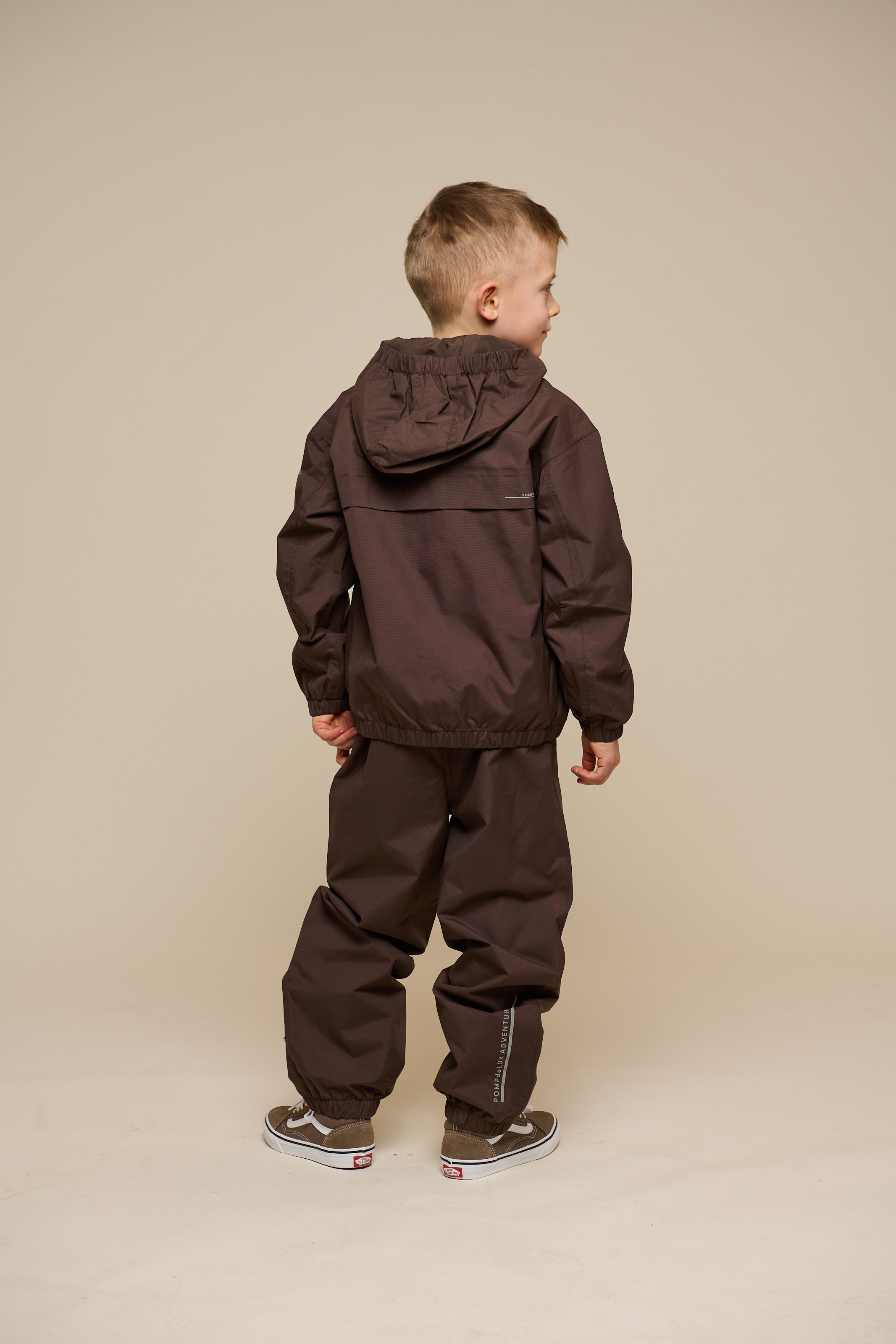 Shell-jas met opgestikte zak - Tween - Chocolate | 100500 Luke