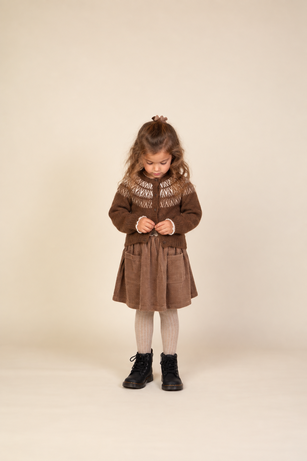 Jacquard gebreid vest Kids - Brown | 101523 Daniella