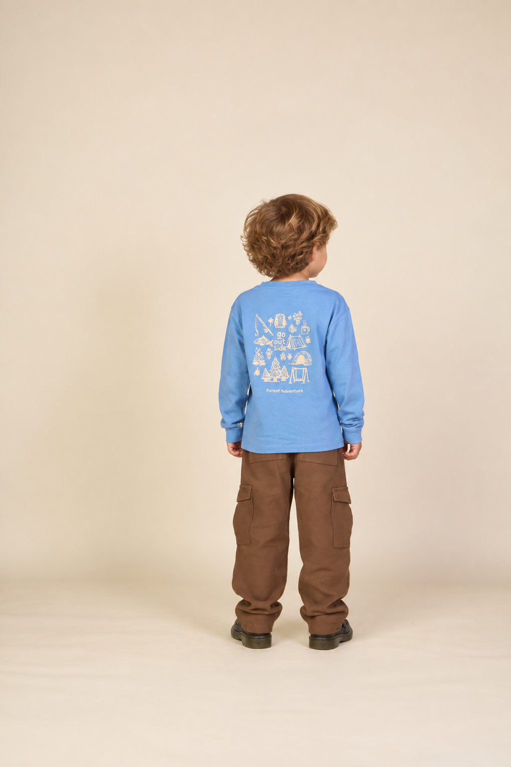 Langarmshirt met rugprint Kids - Dusty Blue | 101707 Weston