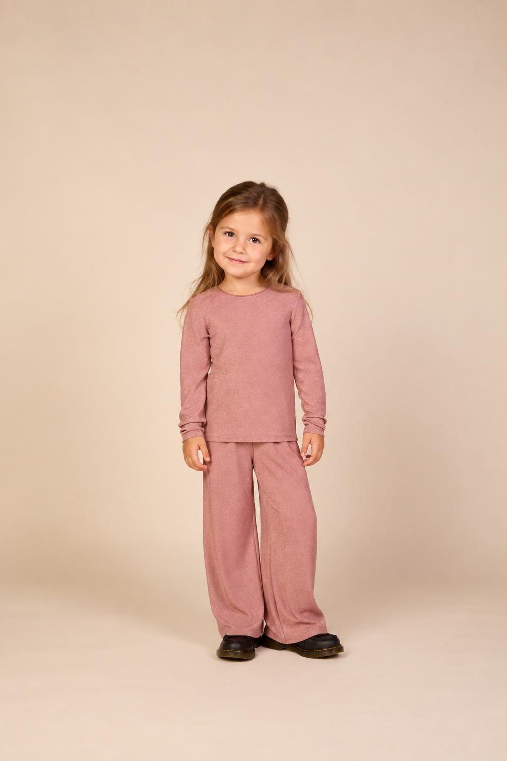 Langarmshirt met lurex Kids - Dusty Rose | 101665 Helen