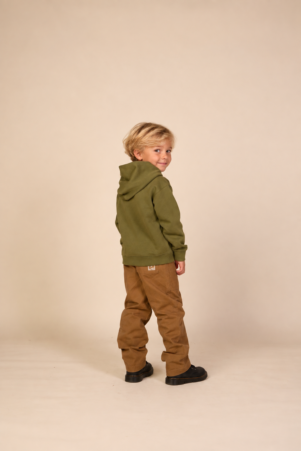 Hoodie met smileyborduursel Kids - Moss Green | 101581 Andrew