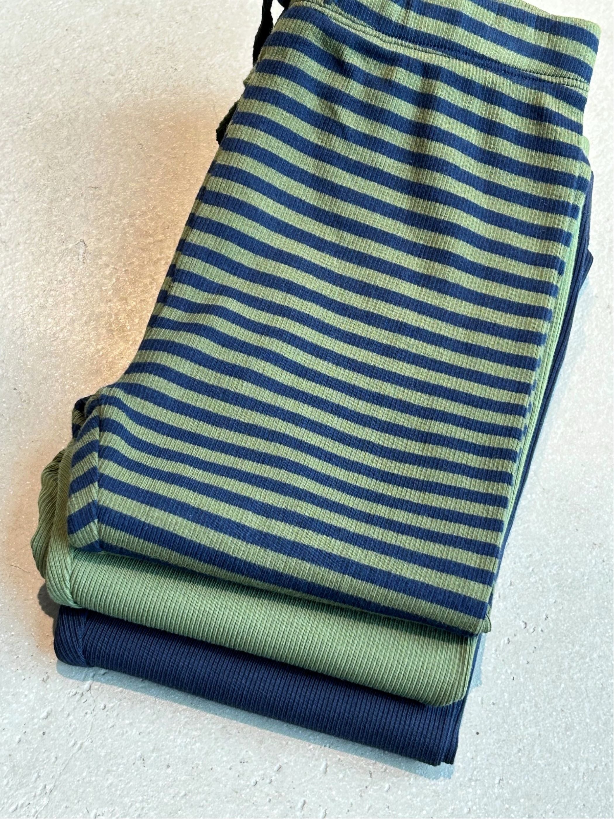 Geribde broek Kids - Moss Green/Navy Stripe | 101605 Conrad