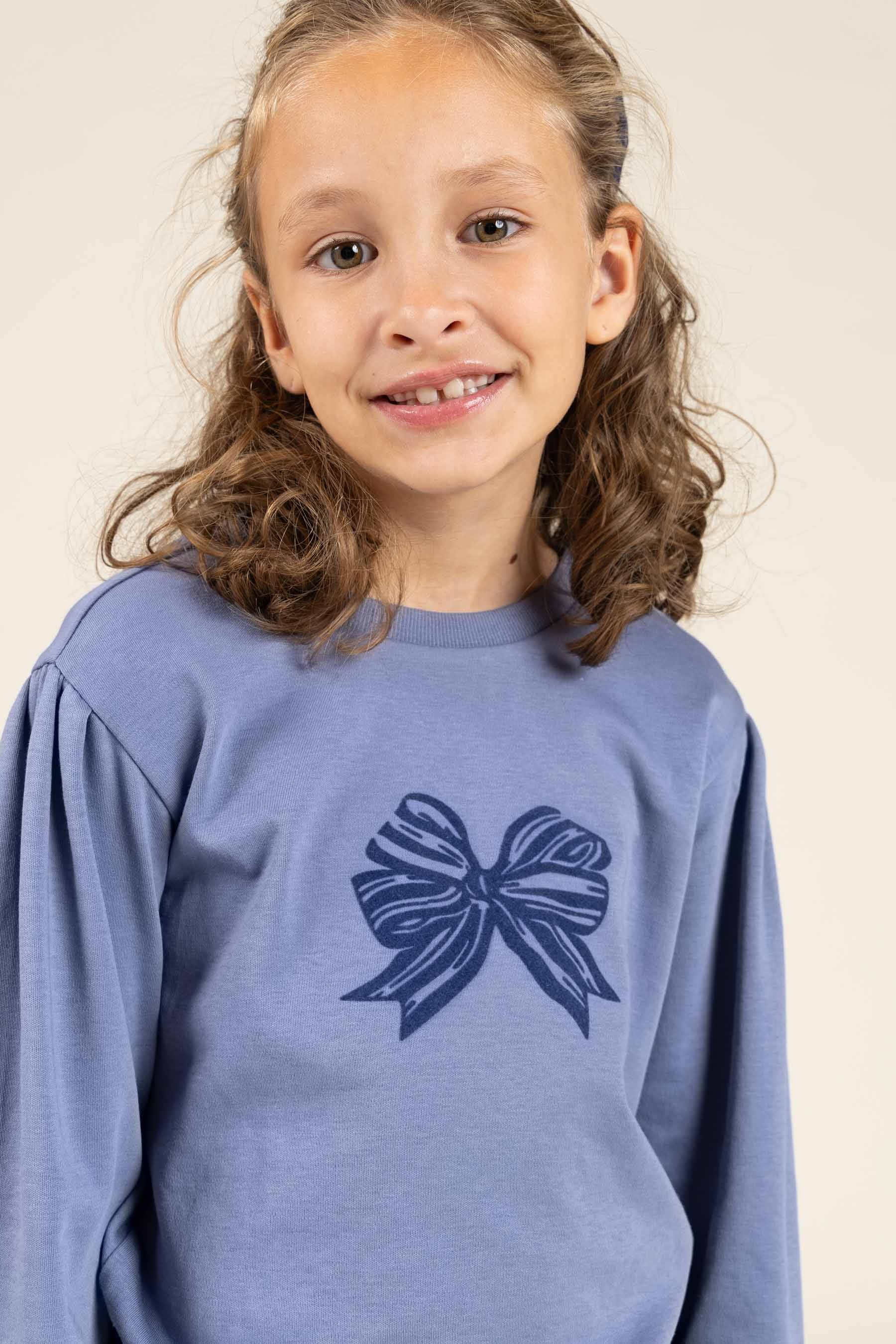 Longsleeve T-shirt met Frontprint - Tween - Blue | 100851 Kendell