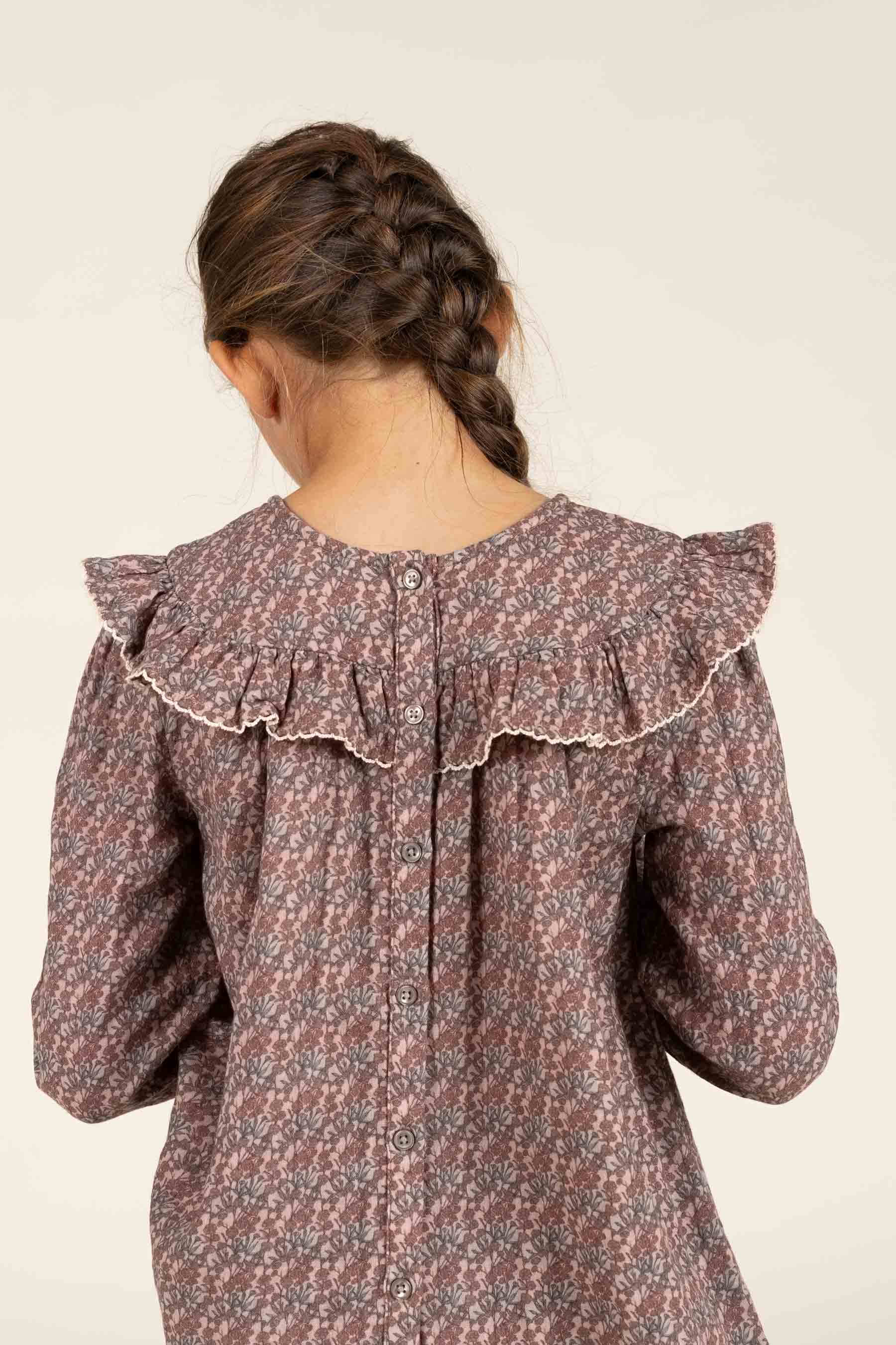 Gedrukte dubbel gaas blouse - Tween - Rose / Green | 100732 Maggie