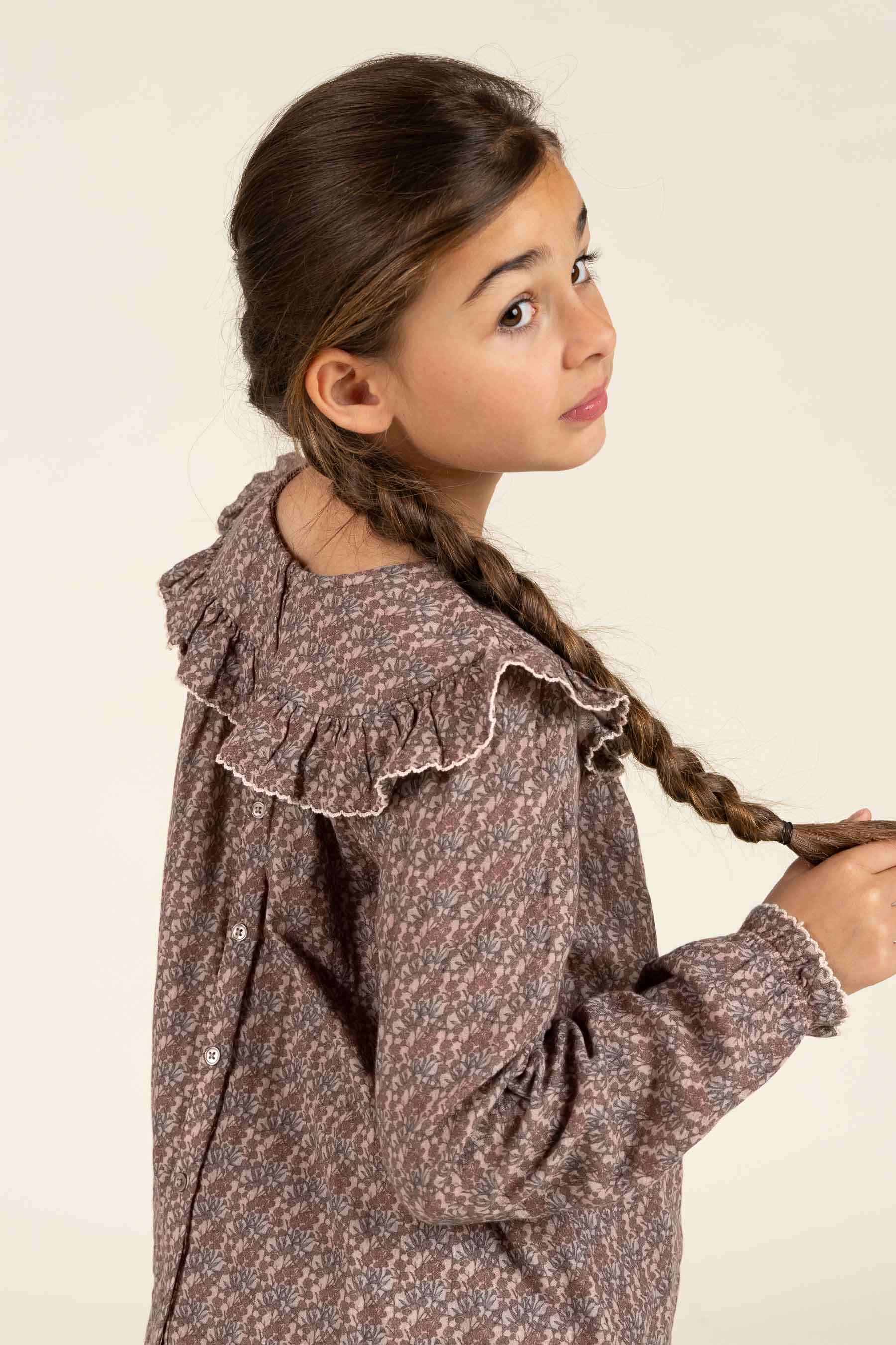 Gedrukte dubbel gaas blouse - Tween - Rose / Green | 100732 Maggie