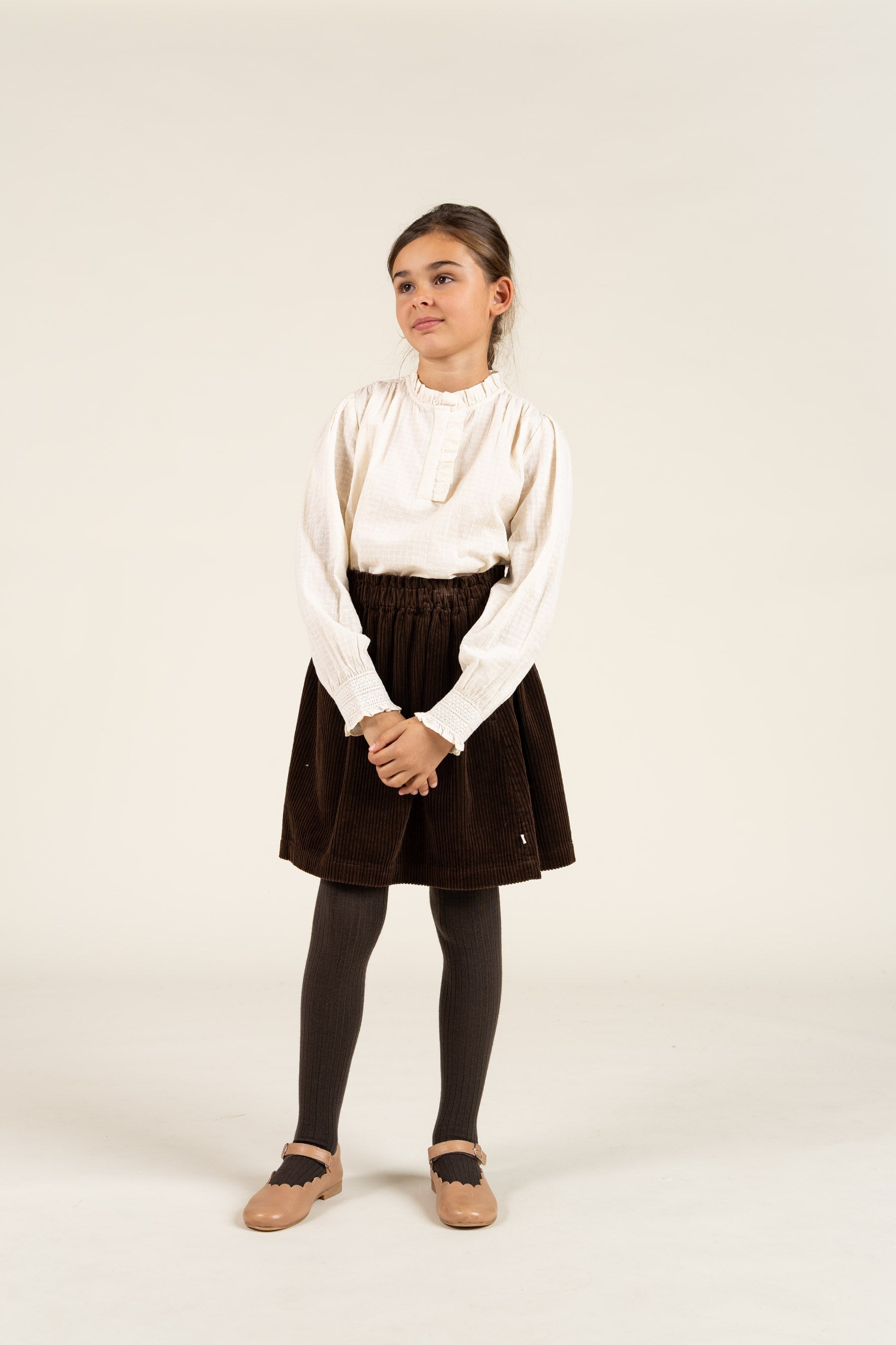 Katoenen blouse met klep - Tween - Off White | 100880 Claire