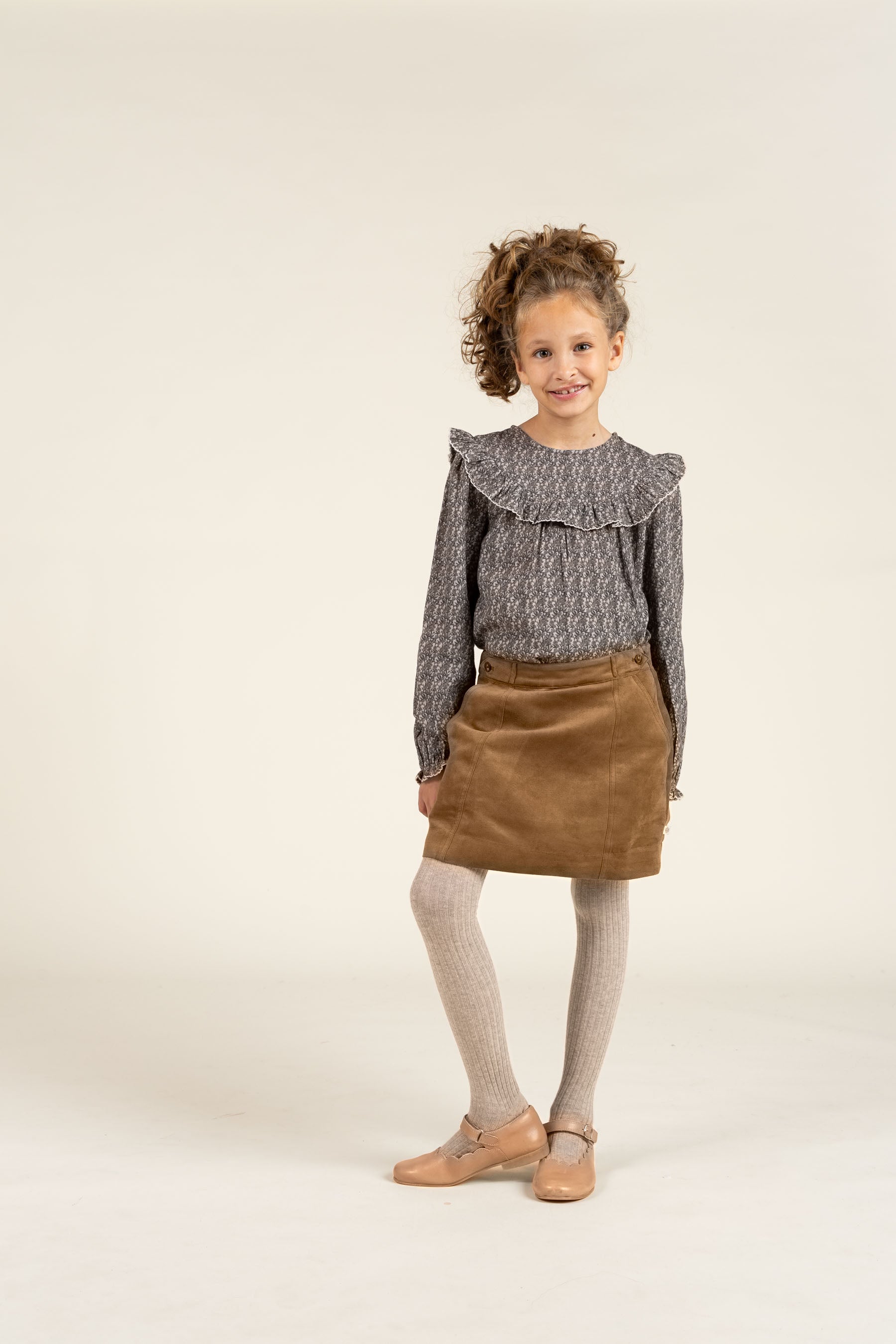 Rok van imitatie suède - Tween - Coffee | 100593 Selene