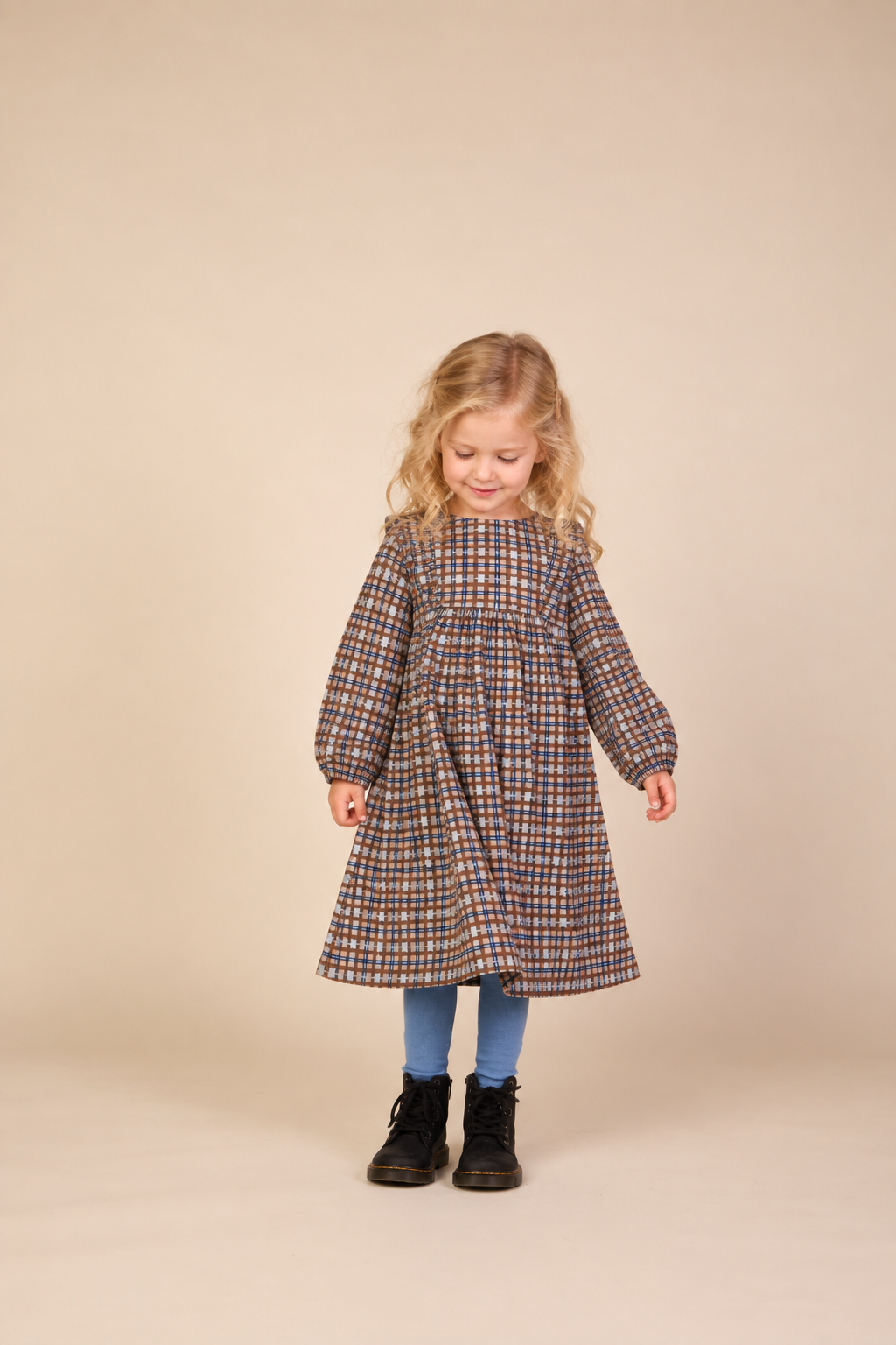 Geruite katoenen jurk Kids - Blue | 101487 Penny