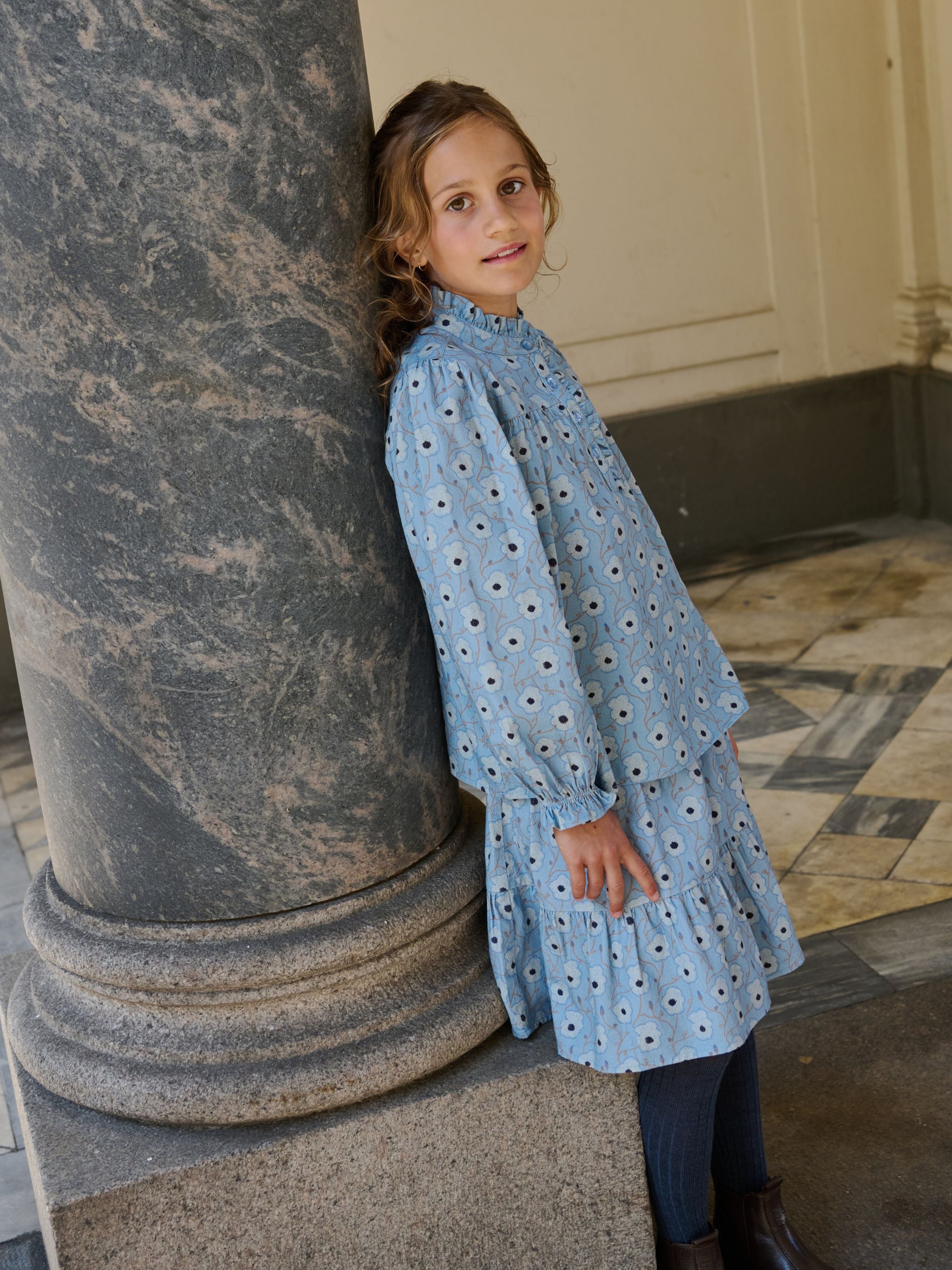 Gebloemde katoenen blouse Tween - Blue/Brown | 101436 Nova