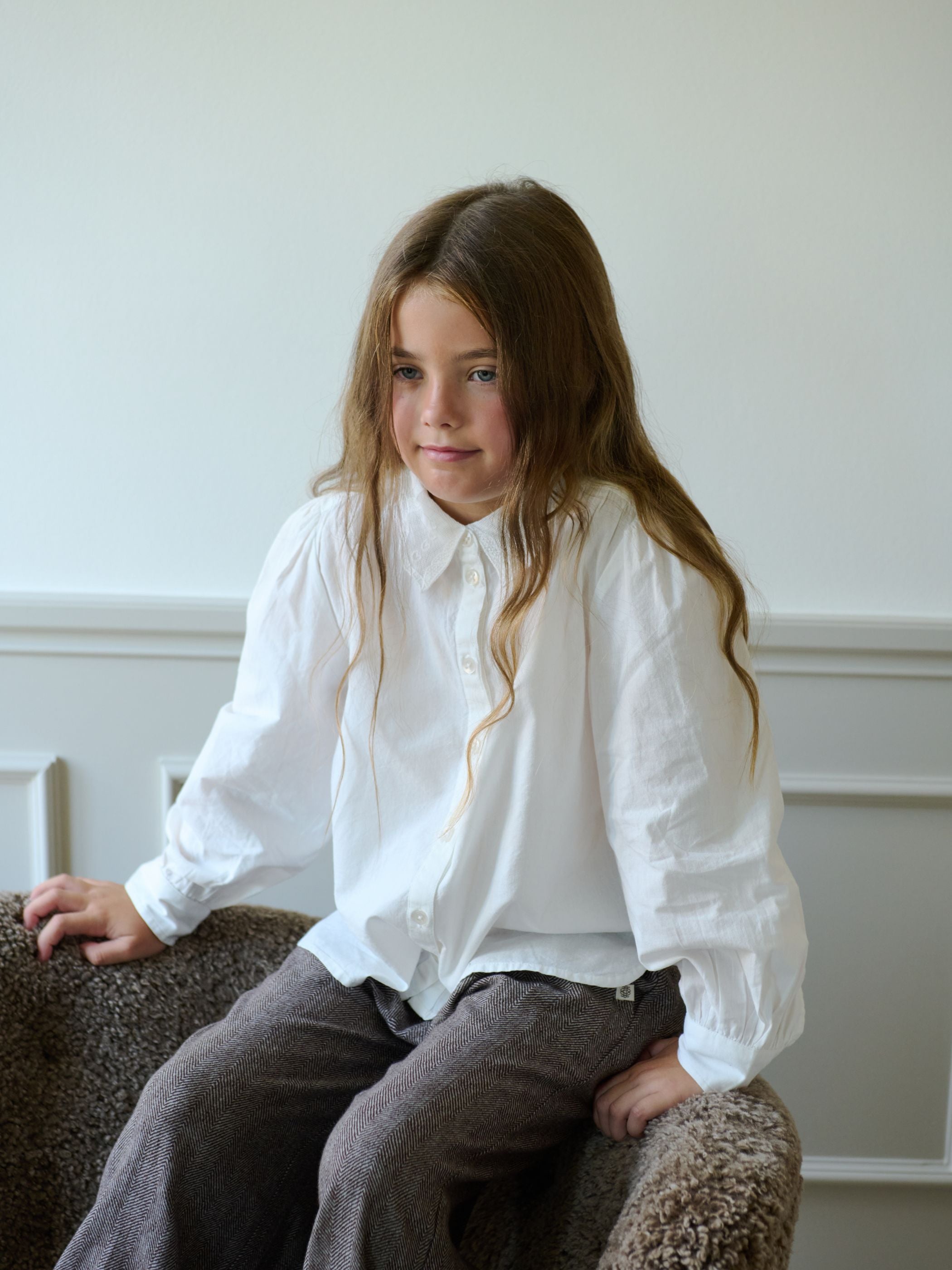 Katoenen broek met visgraatprint Tween - Dark Brown | 101522 Susse