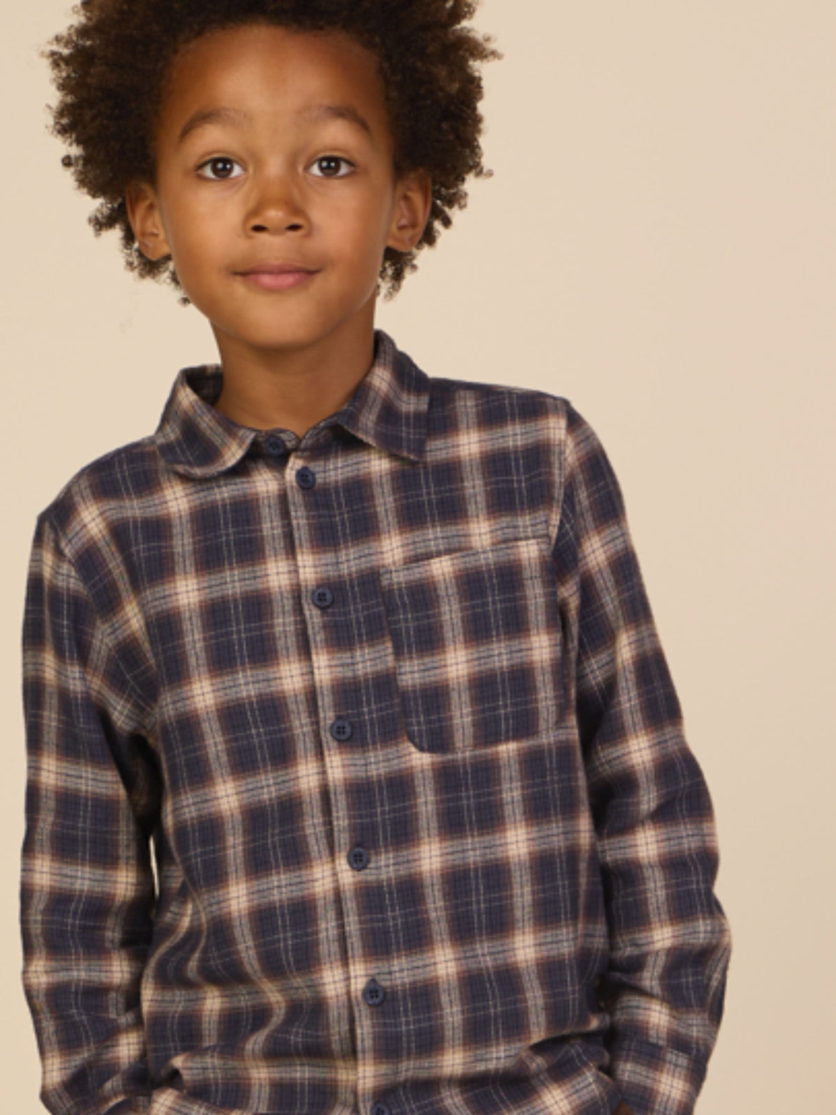 Geruit flanellen overhemd Tween - Navy/Beige | 101650 Edwin